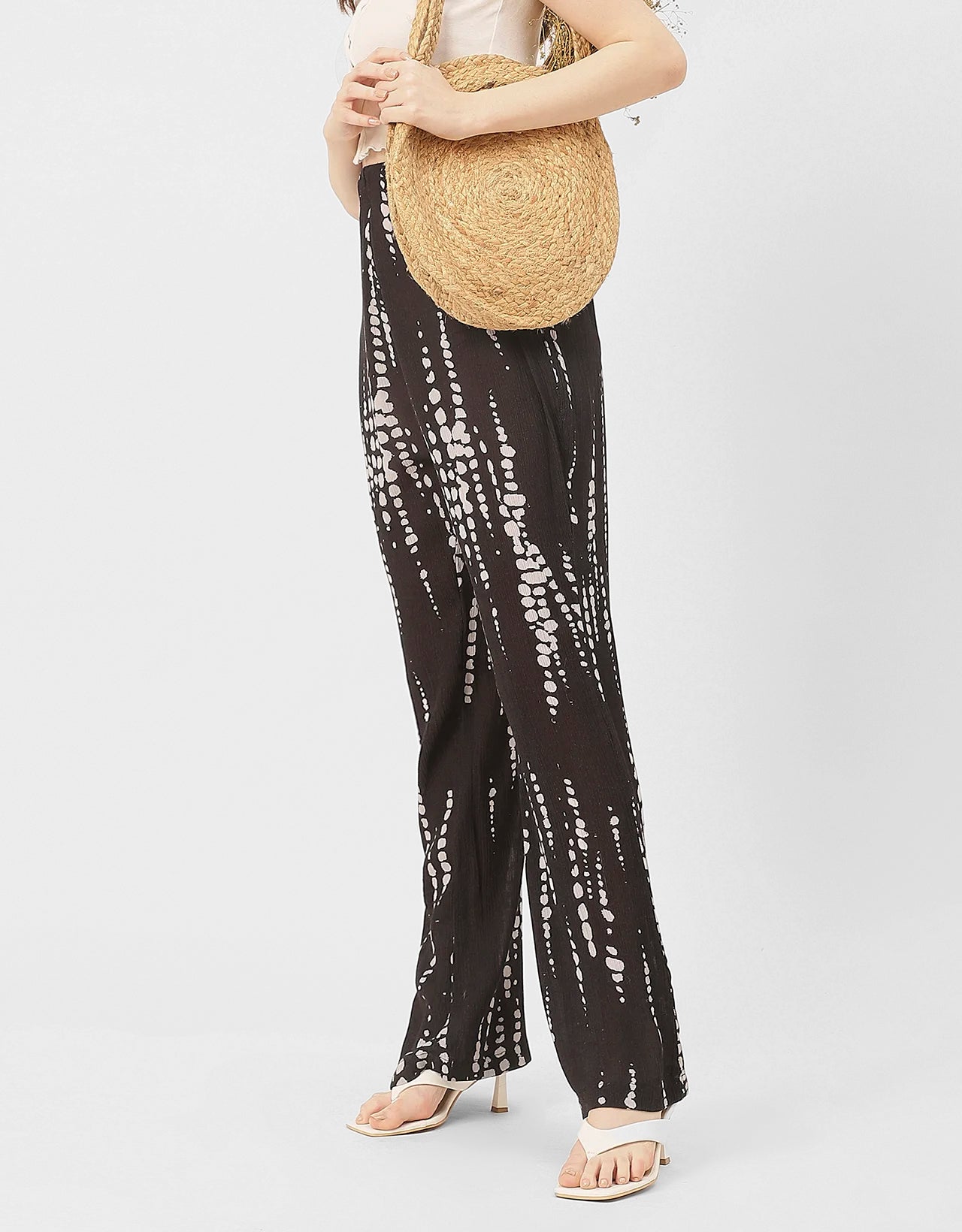 Straight Loose Fit Printed Rayon Pant