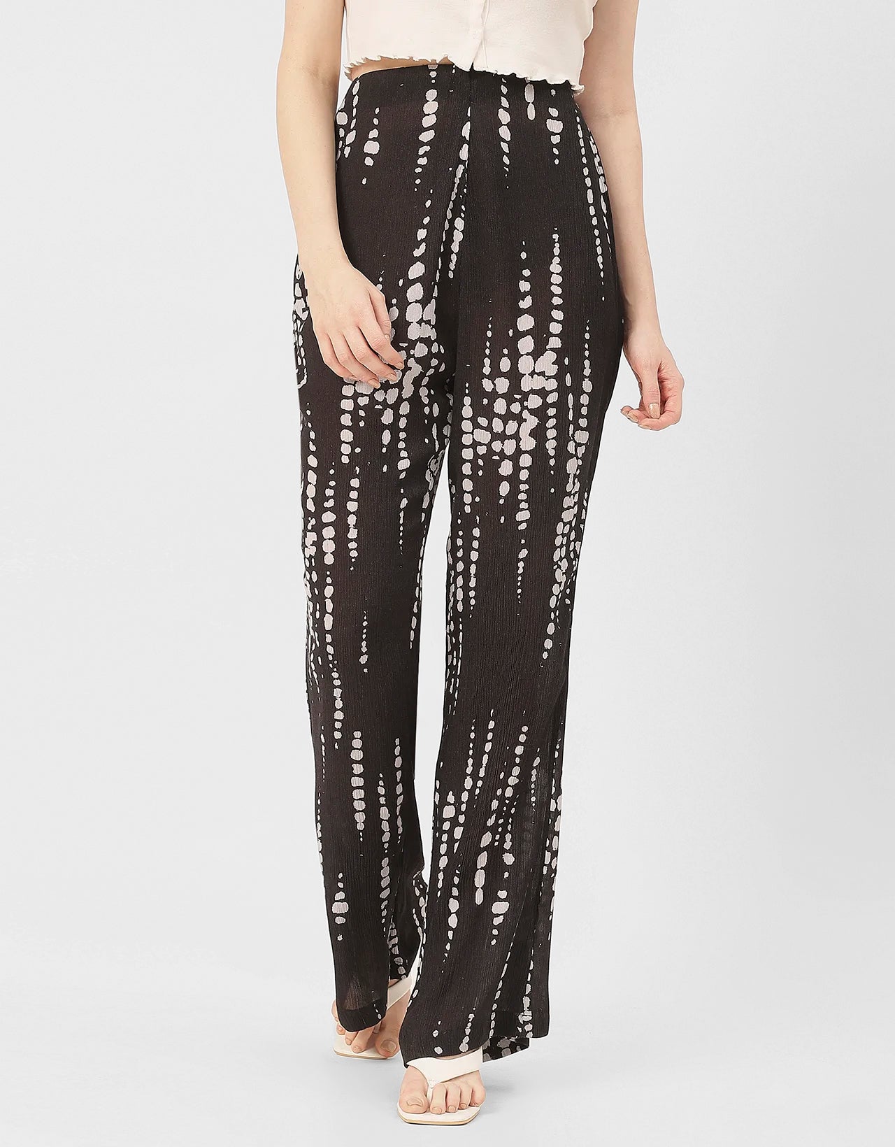 Straight Loose Fit Printed Rayon Pant