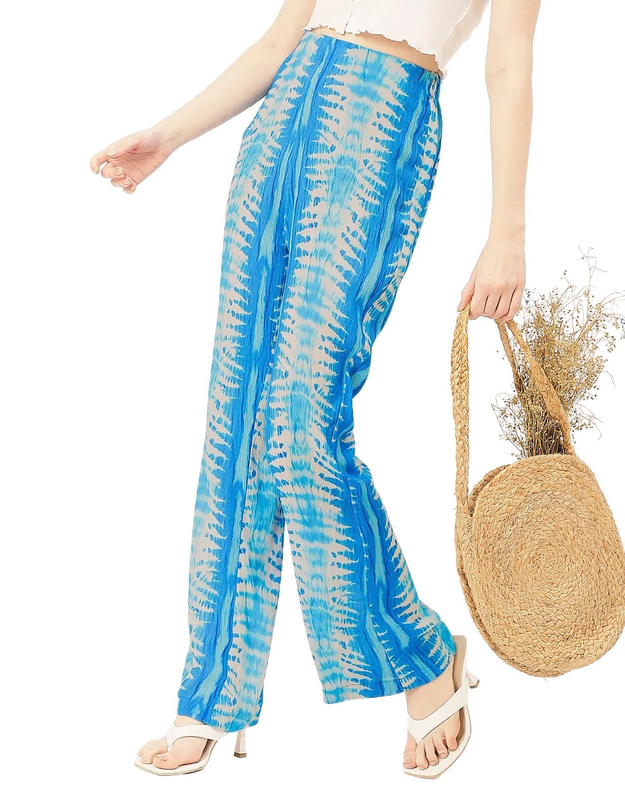 Straight Loose Fit Printed Rayon Pant