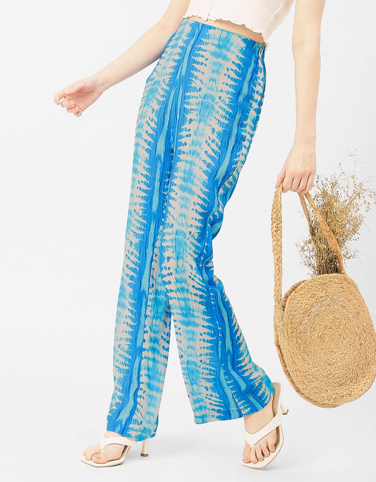 Straight Loose Fit Printed Rayon Pant