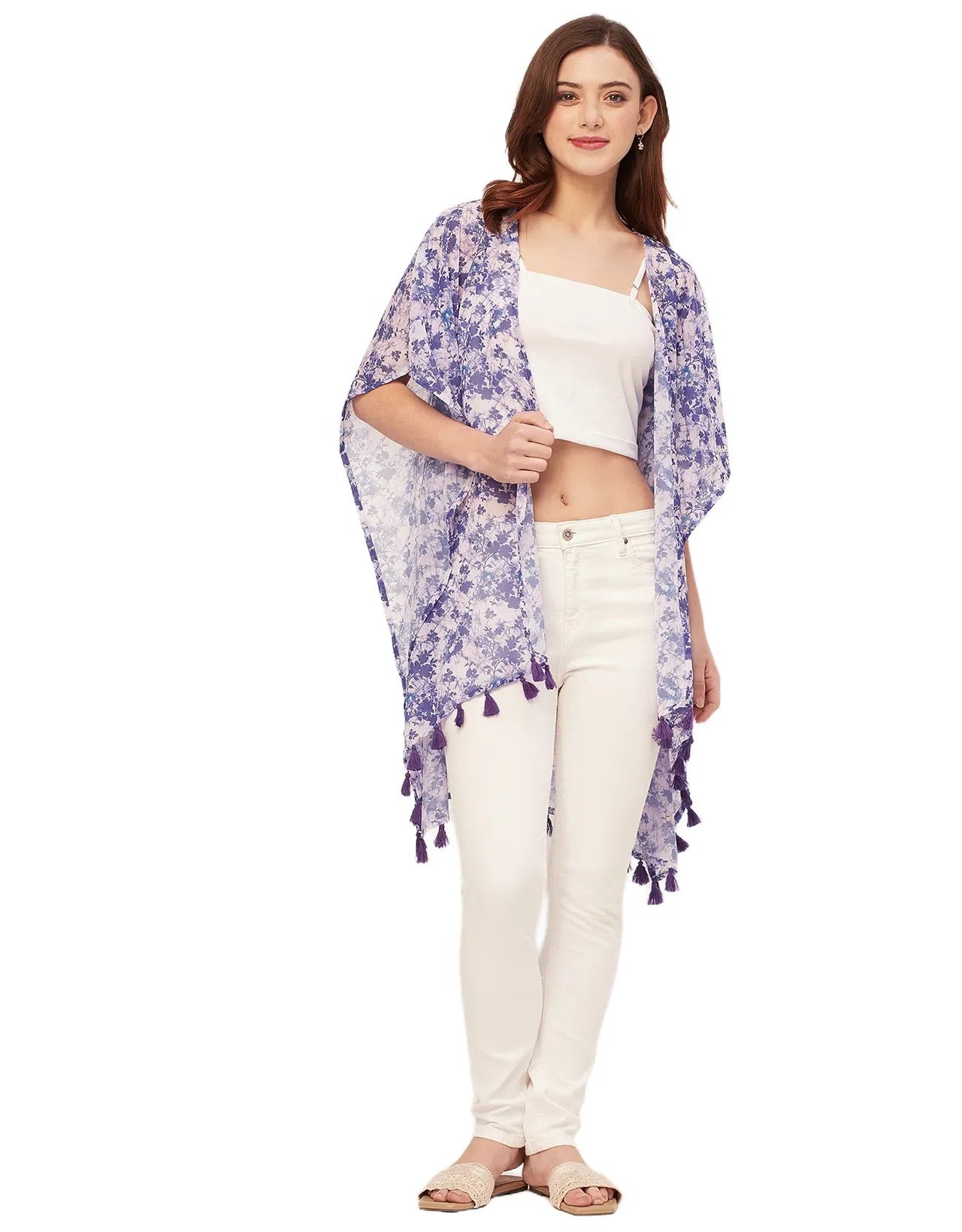 Kimono Sleeves V Neck Regular Shrug