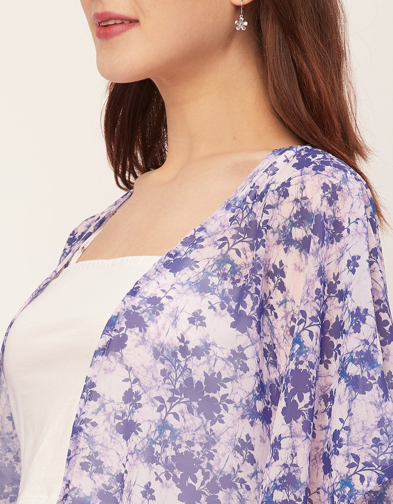 Kimono Sleeves V Neck Regular Shrug