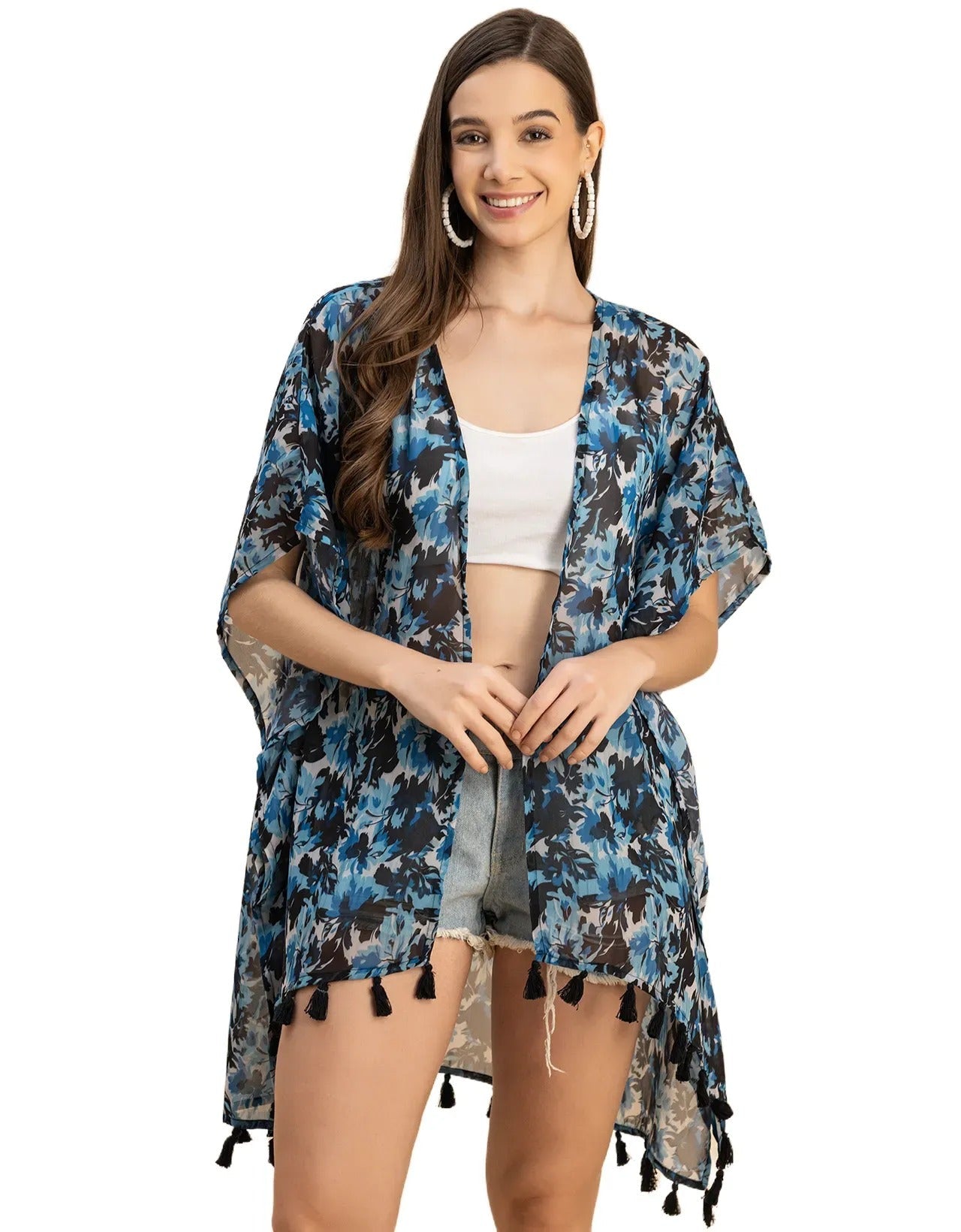 Kimono Sleeves V Neck Regular Shrug