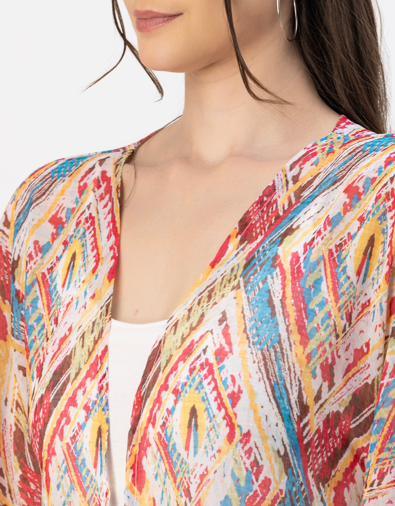 Kimono Sleeves V Neck Regular Shrug