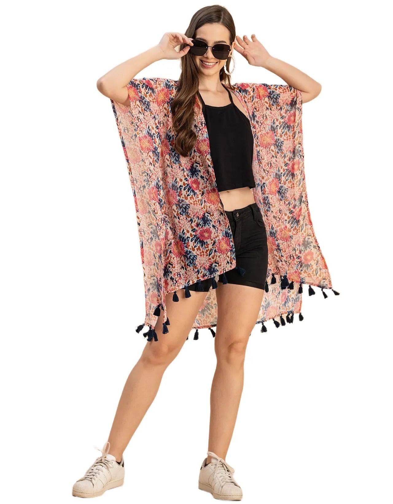Kimono Sleeves V Neck Regular Shrug