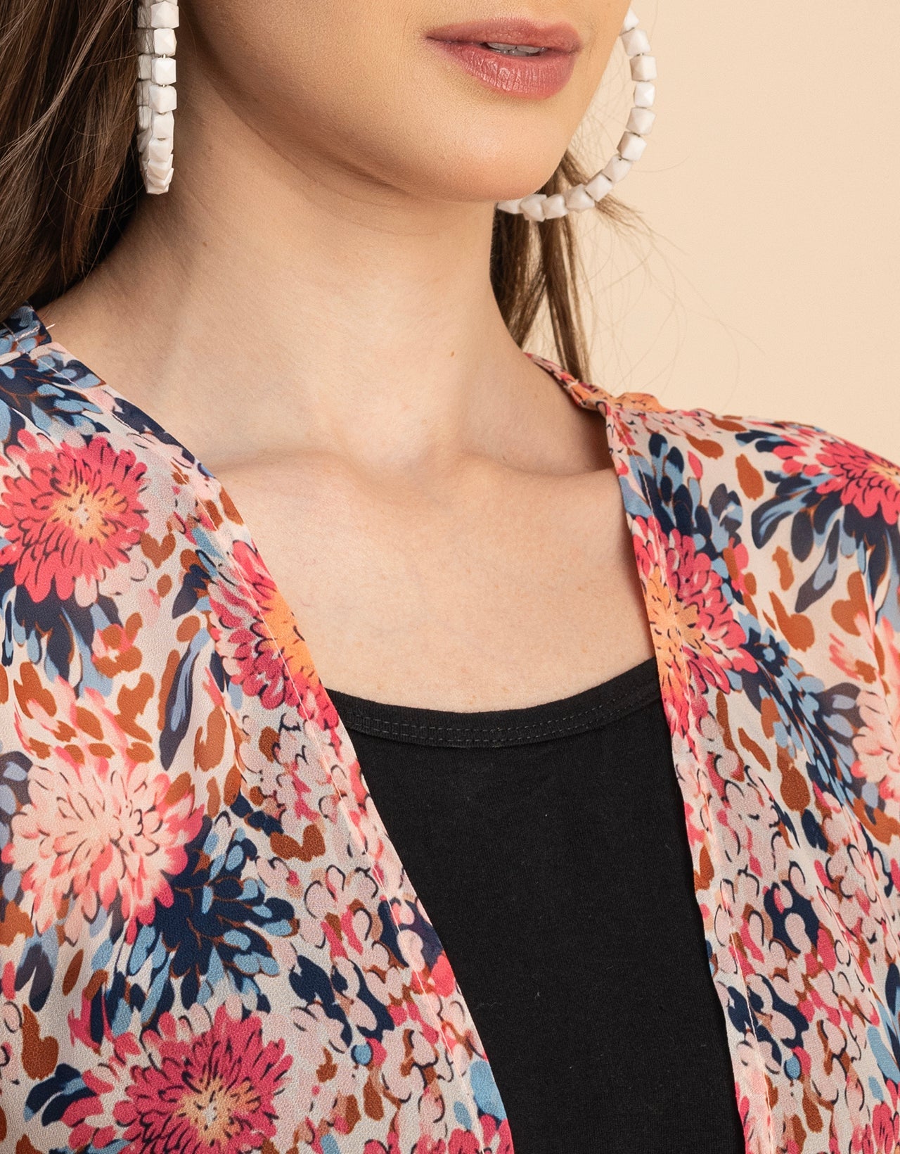 Kimono Sleeves V Neck Regular Shrug