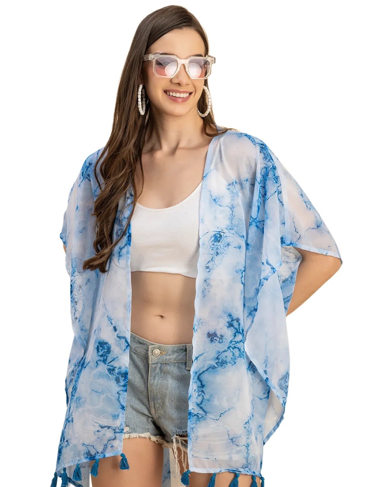 Kimono Sleeves V Neck Regular Shrug