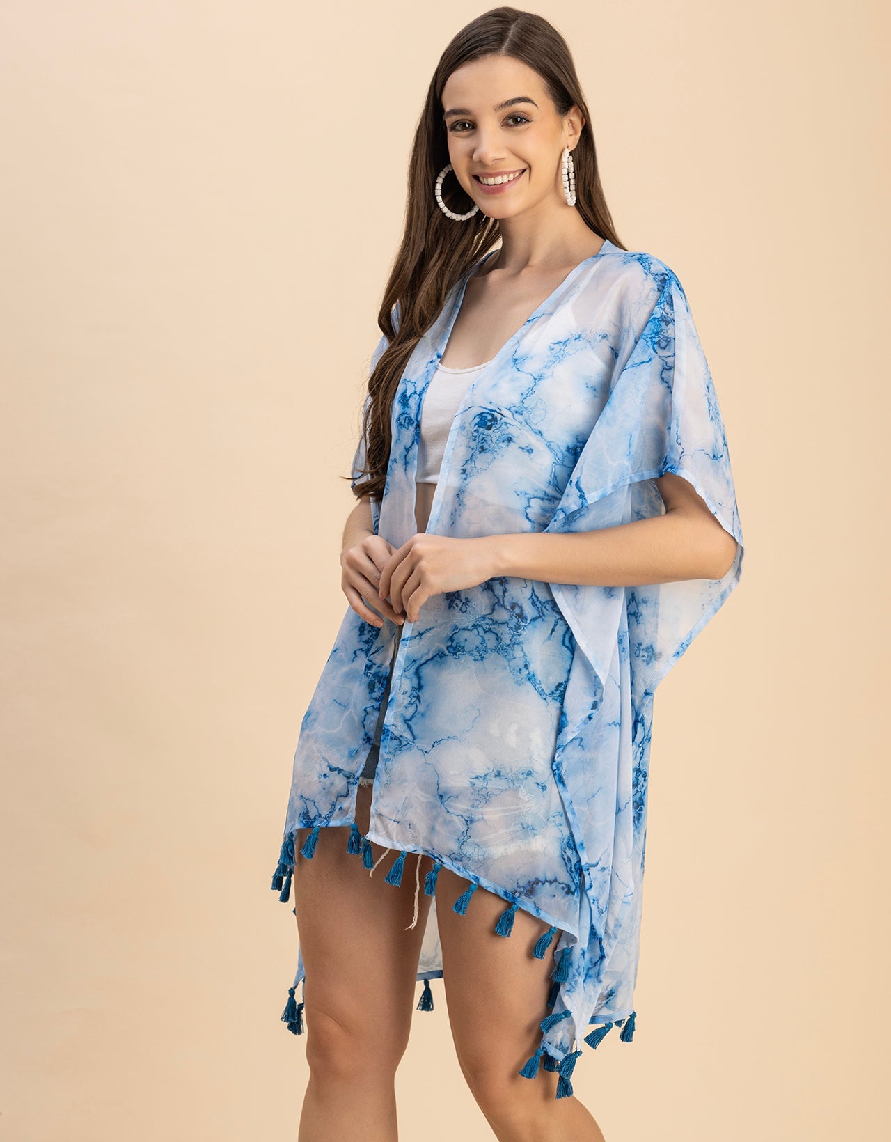 Kimono Sleeves V Neck Regular Shrug