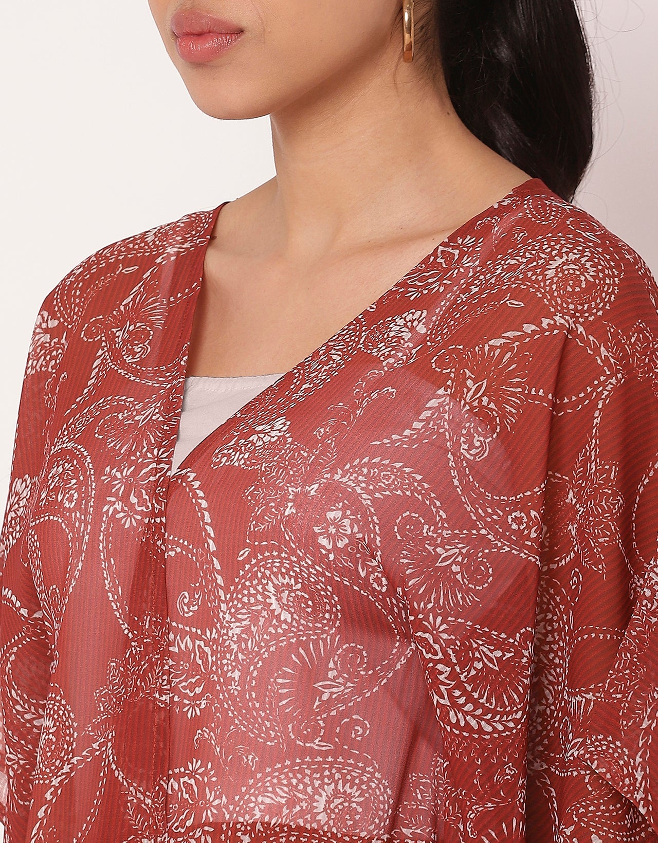 V Neck Regular Women's Casual Printed Shrug