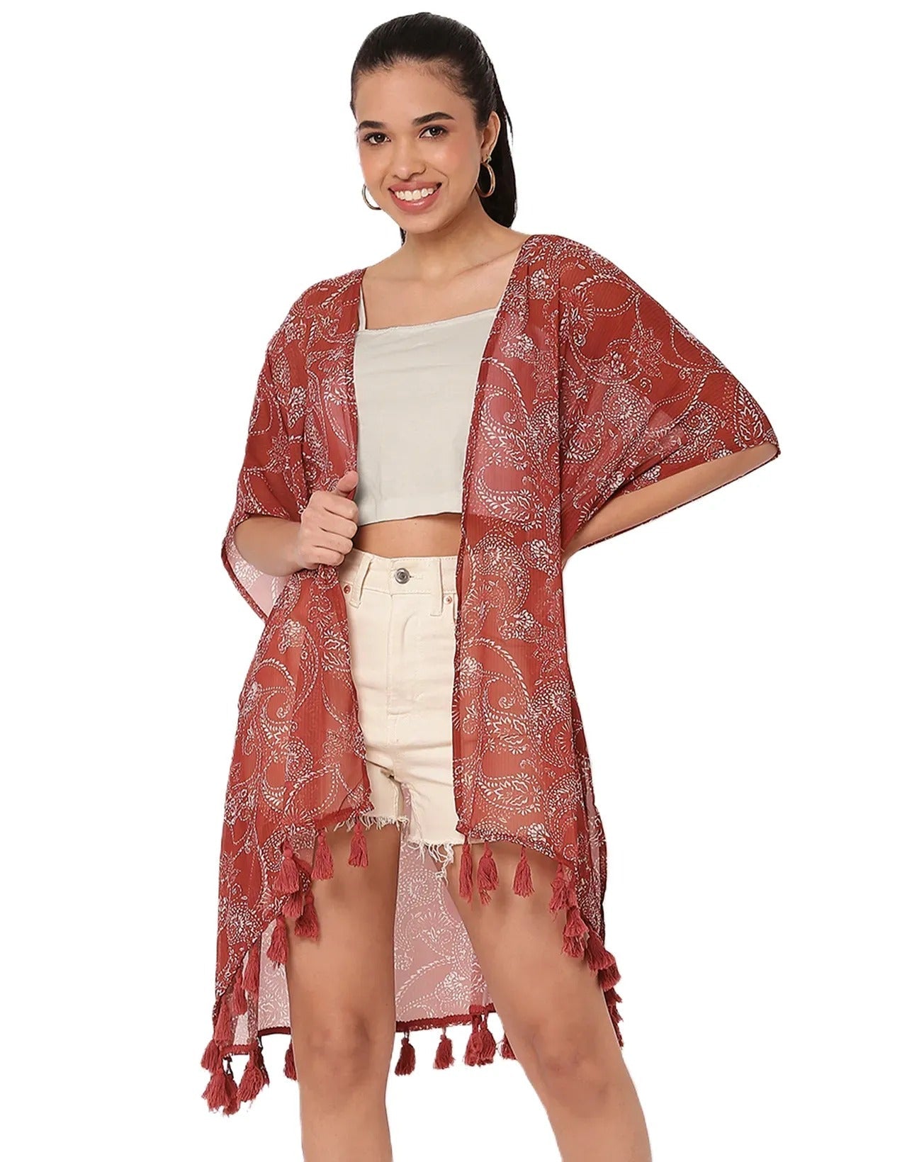 V Neck Regular Women's Casual Printed Shrug