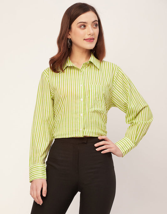 Long Sleeve Spread Collar Shirt Cotton Shirt