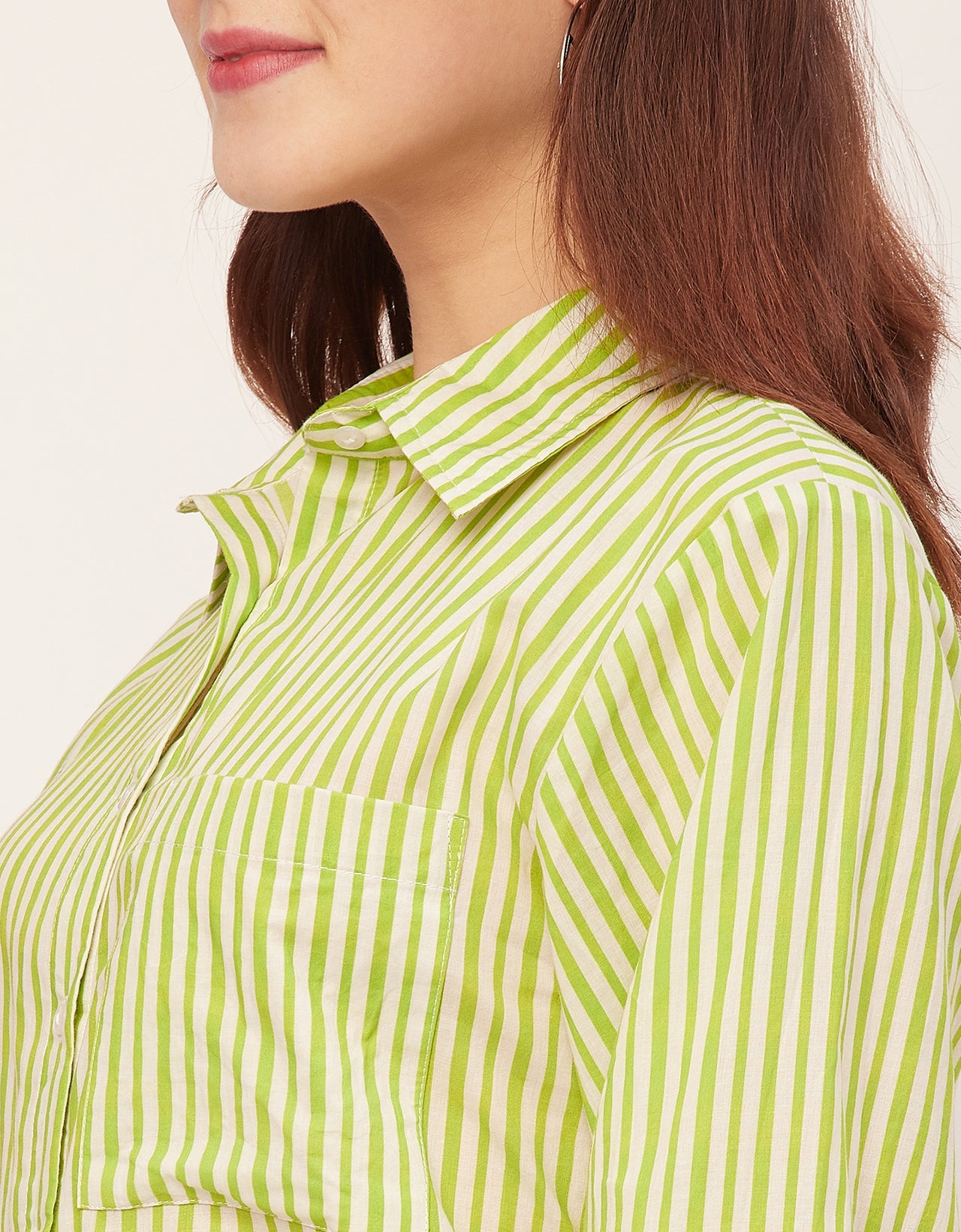 Long Sleeve Spread Collar Shirt Cotton Shirt
