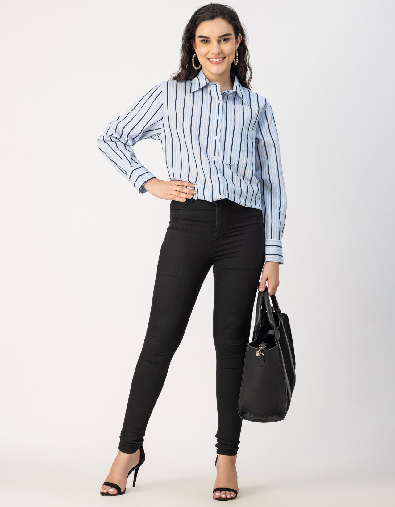 Long Sleeve Spread Collar Shirt Cotton Shirt