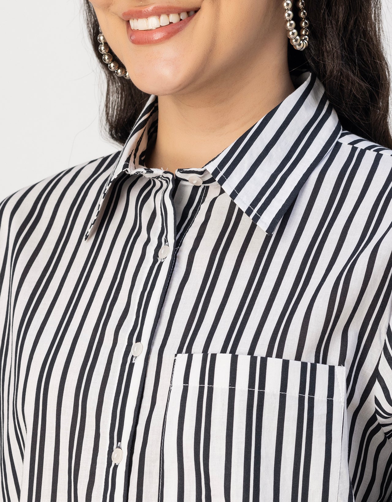 Long Sleeve Spread Collar Shirt Cotton Shirt