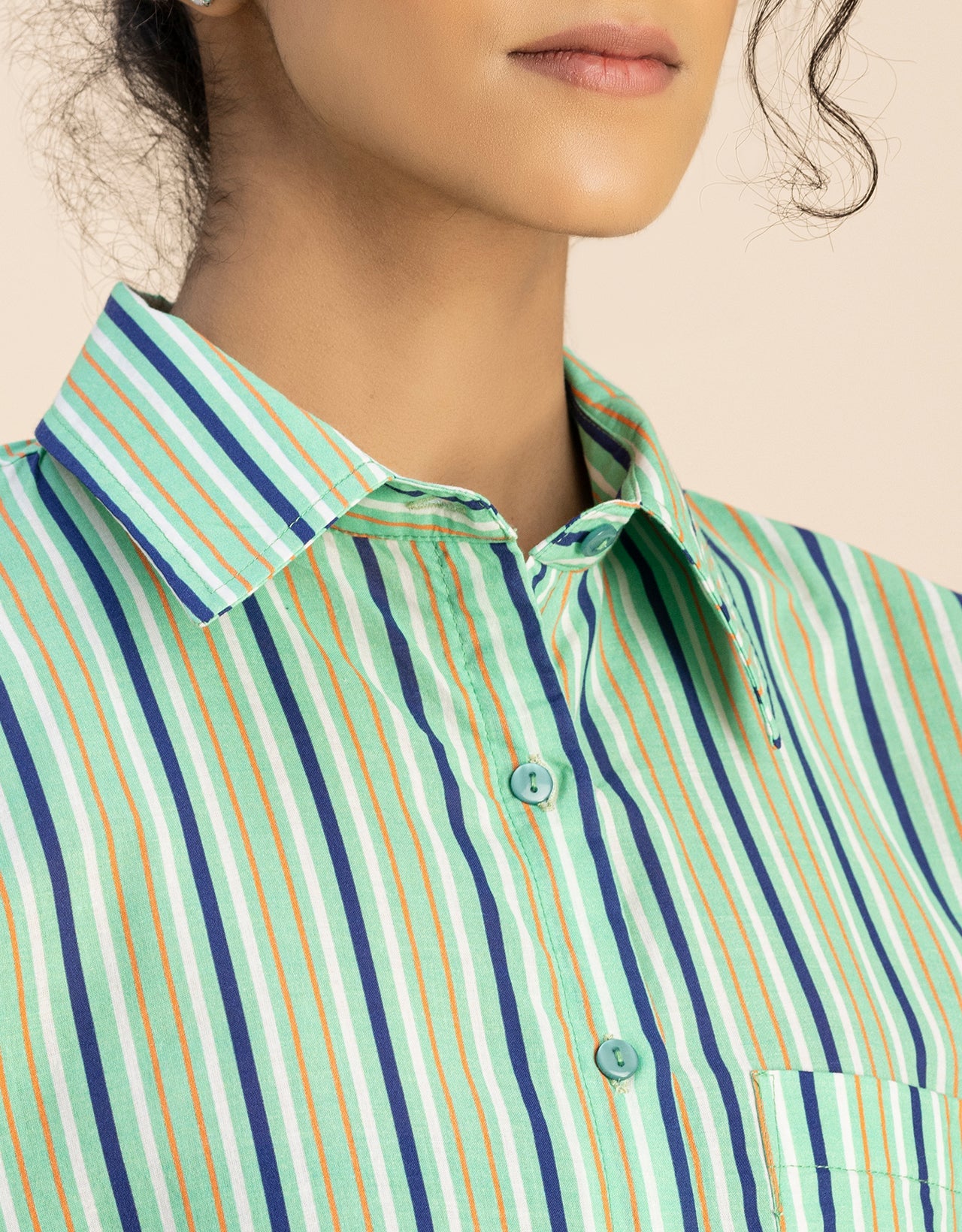 Long Sleeve Spread Collar Shirt Cotton Shirt