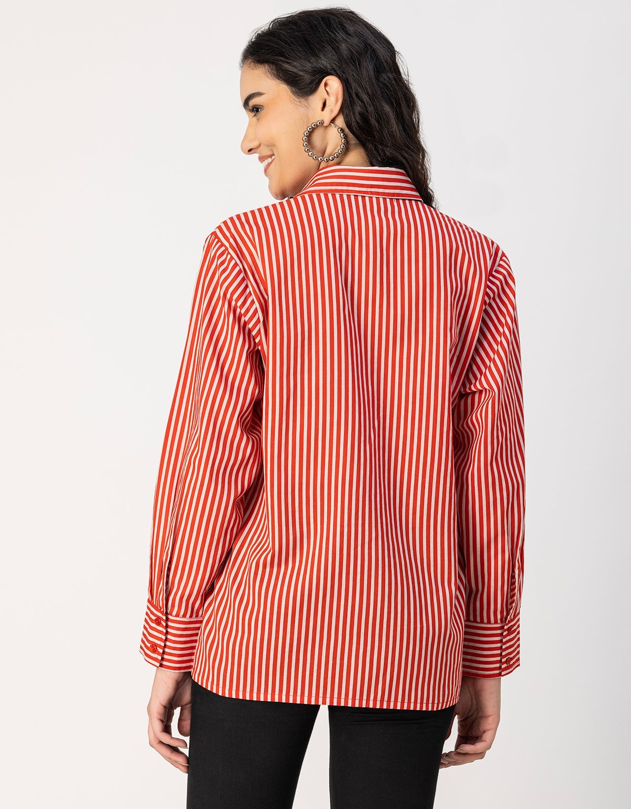 Long Sleeve Spread Collar Shirt Cotton Shirt