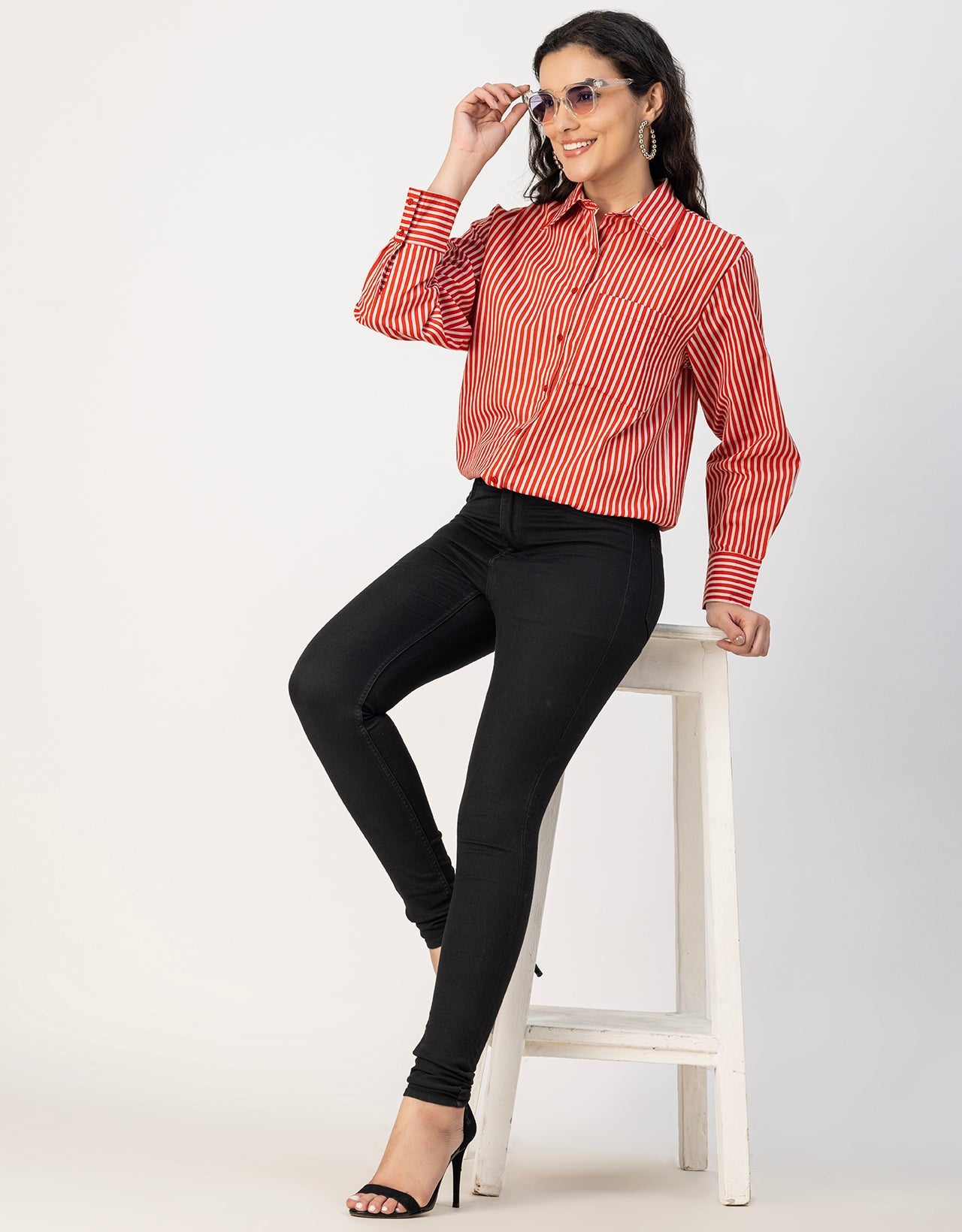 Long Sleeve Spread Collar Shirt Cotton Shirt