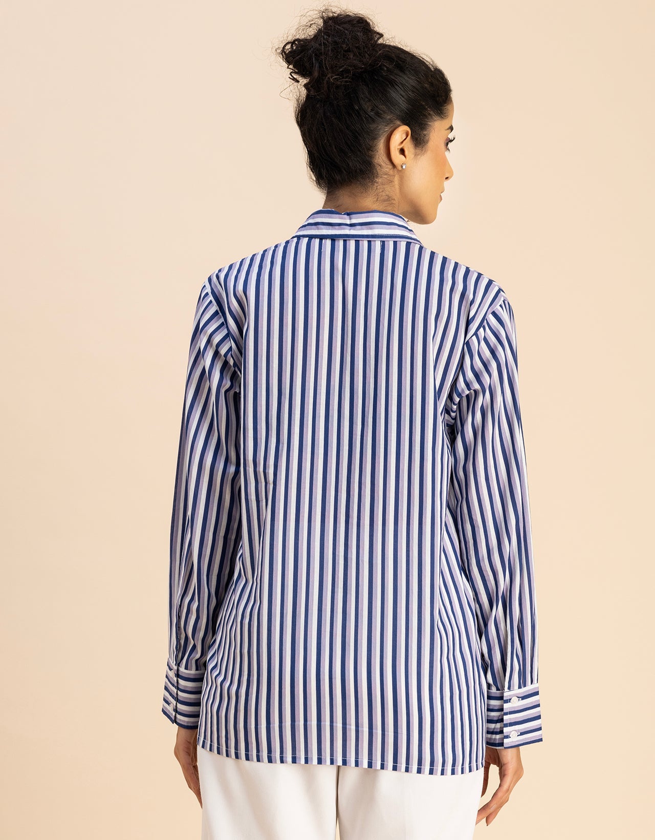 Long Sleeve Spread Collar Shirt Cotton Shirt