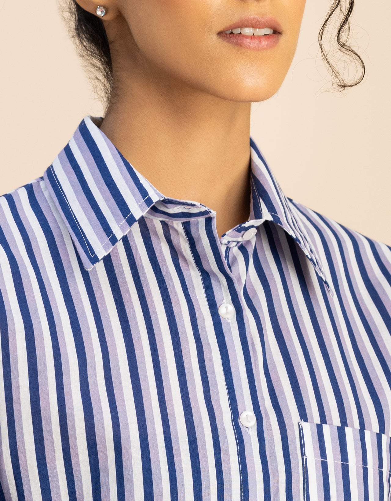 Long Sleeve Spread Collar Shirt Cotton Shirt