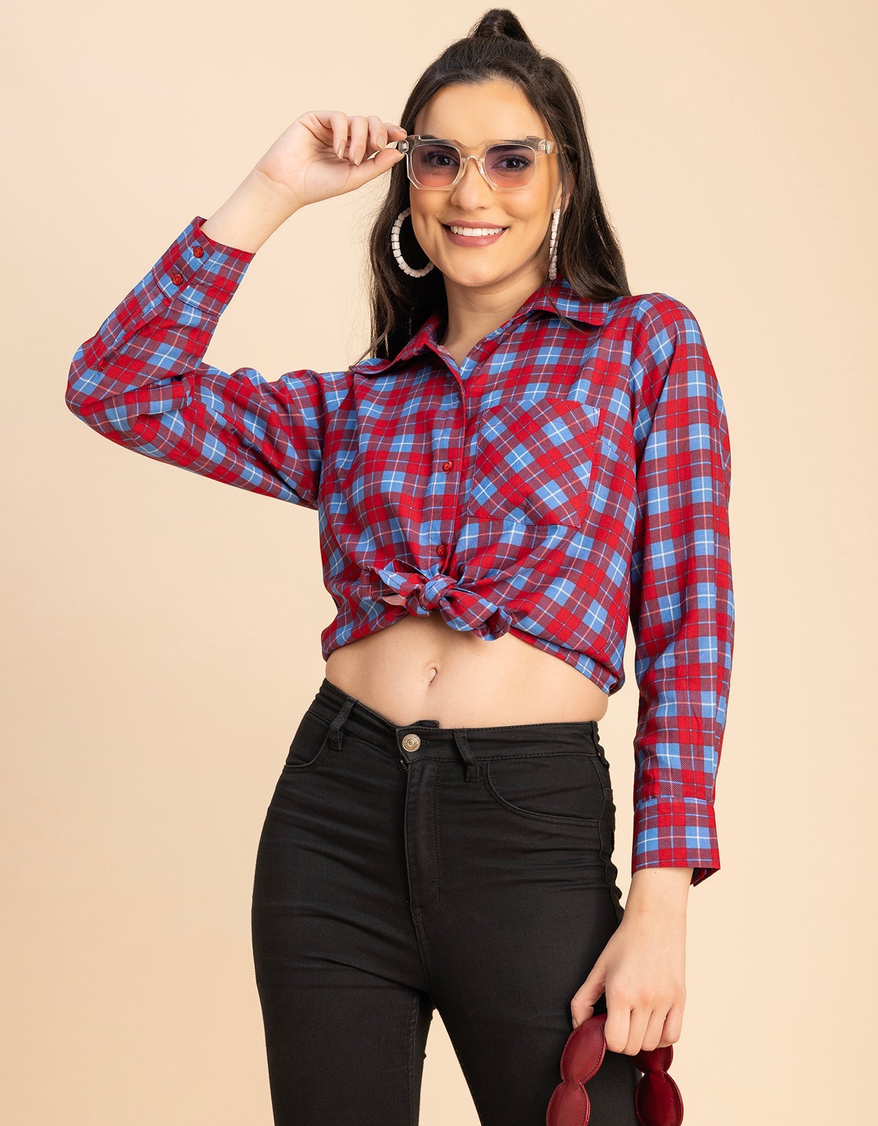 Long Sleeves Spread Collar Rayon Shirt