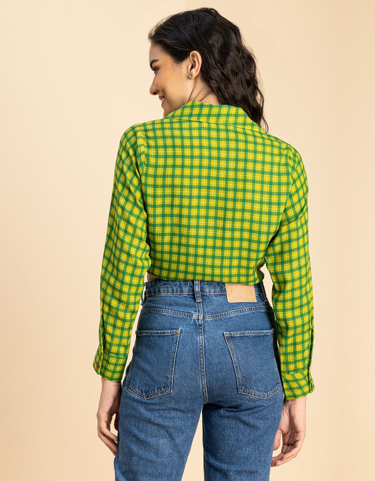 Long Sleeves Spread Collar Rayon Shirt