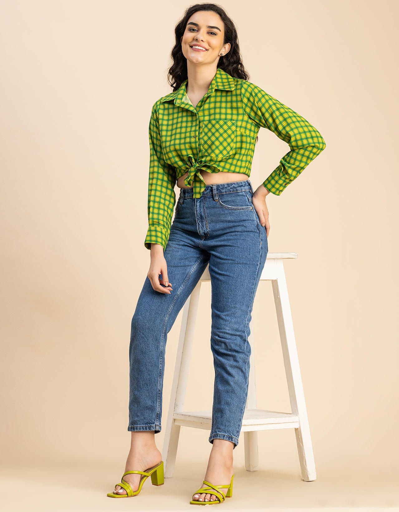 Long Sleeves Spread Collar Rayon Shirt