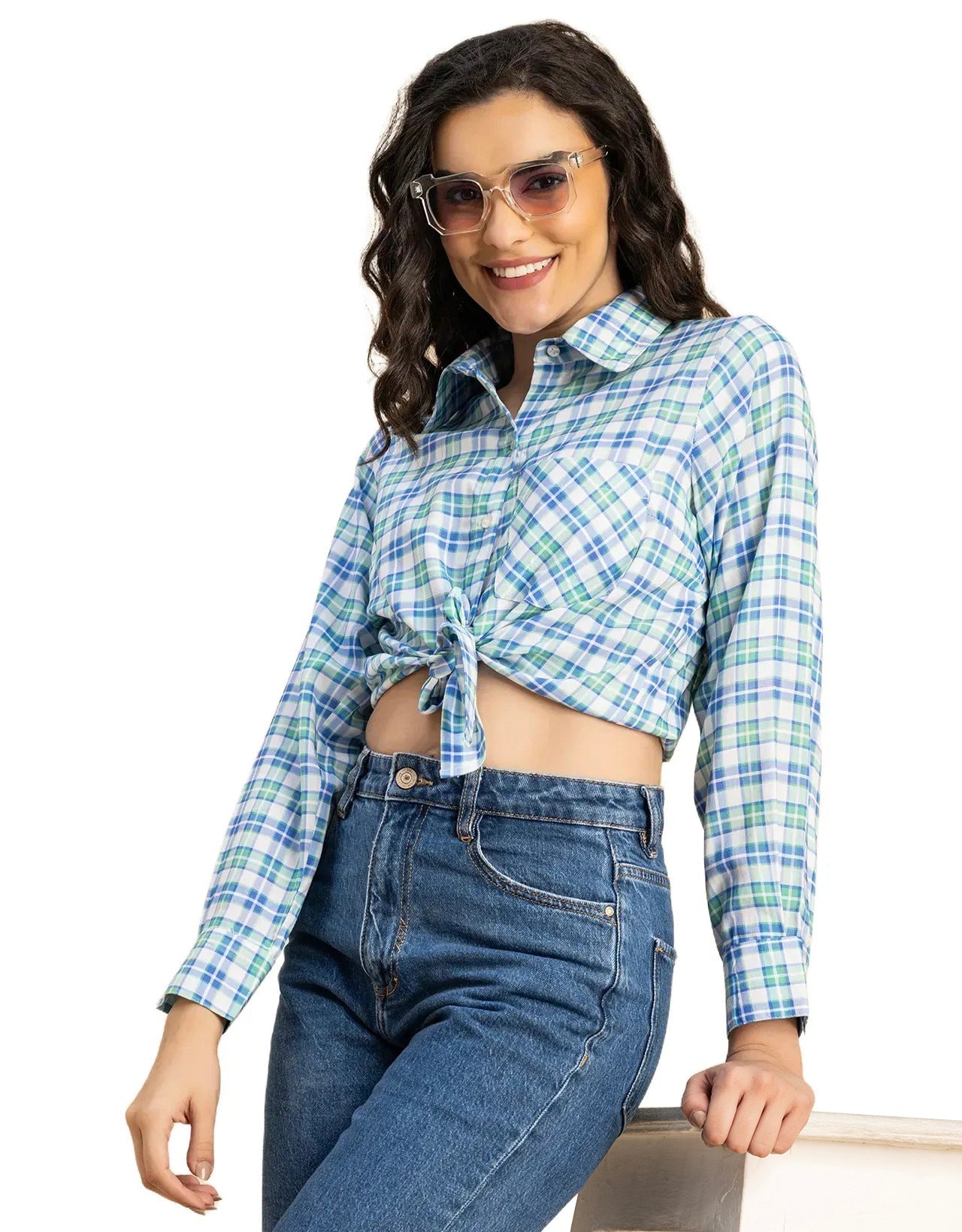 Long Sleeves Spread Collar Rayon Shirt