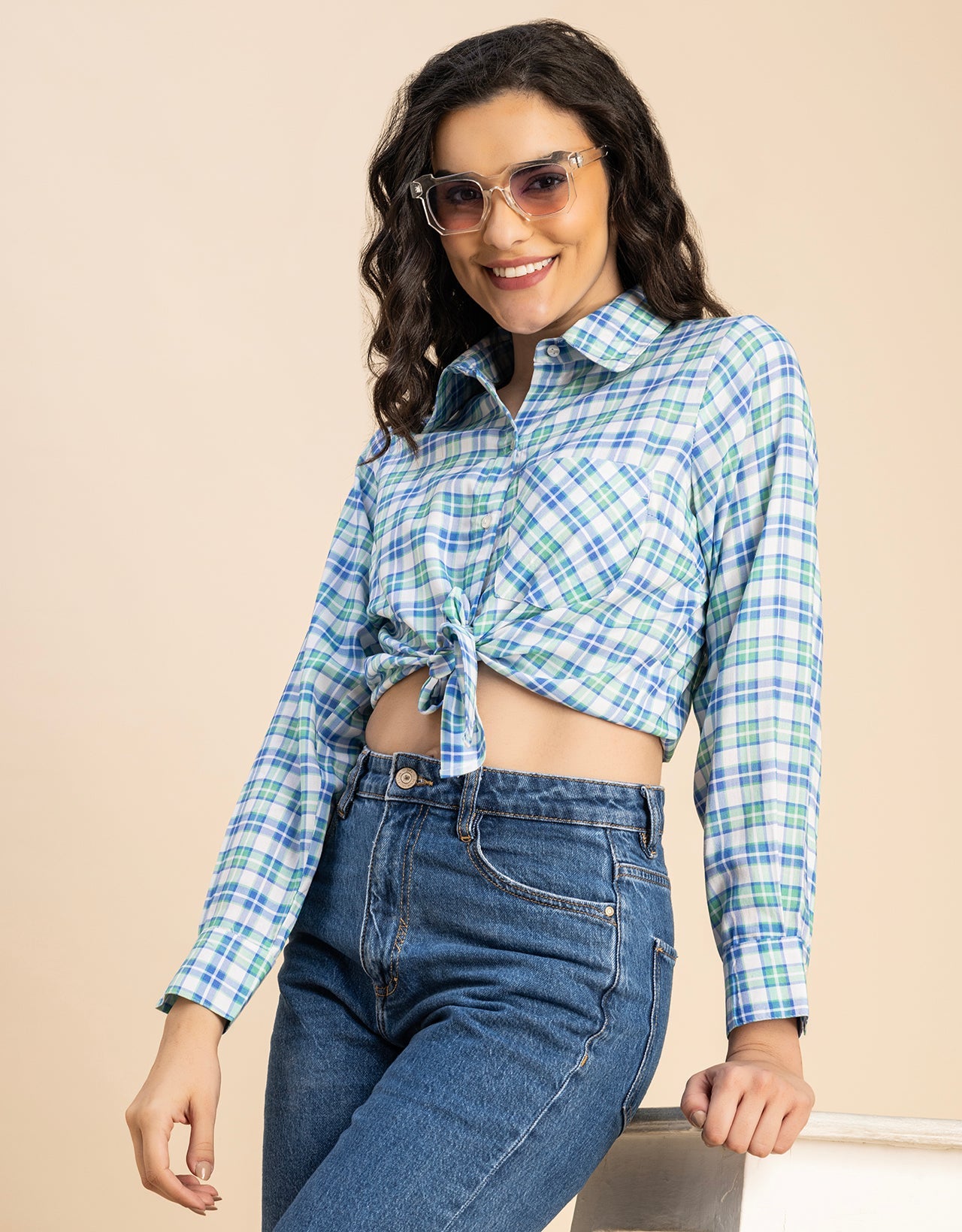 Long Sleeves Spread Collar Rayon Shirt