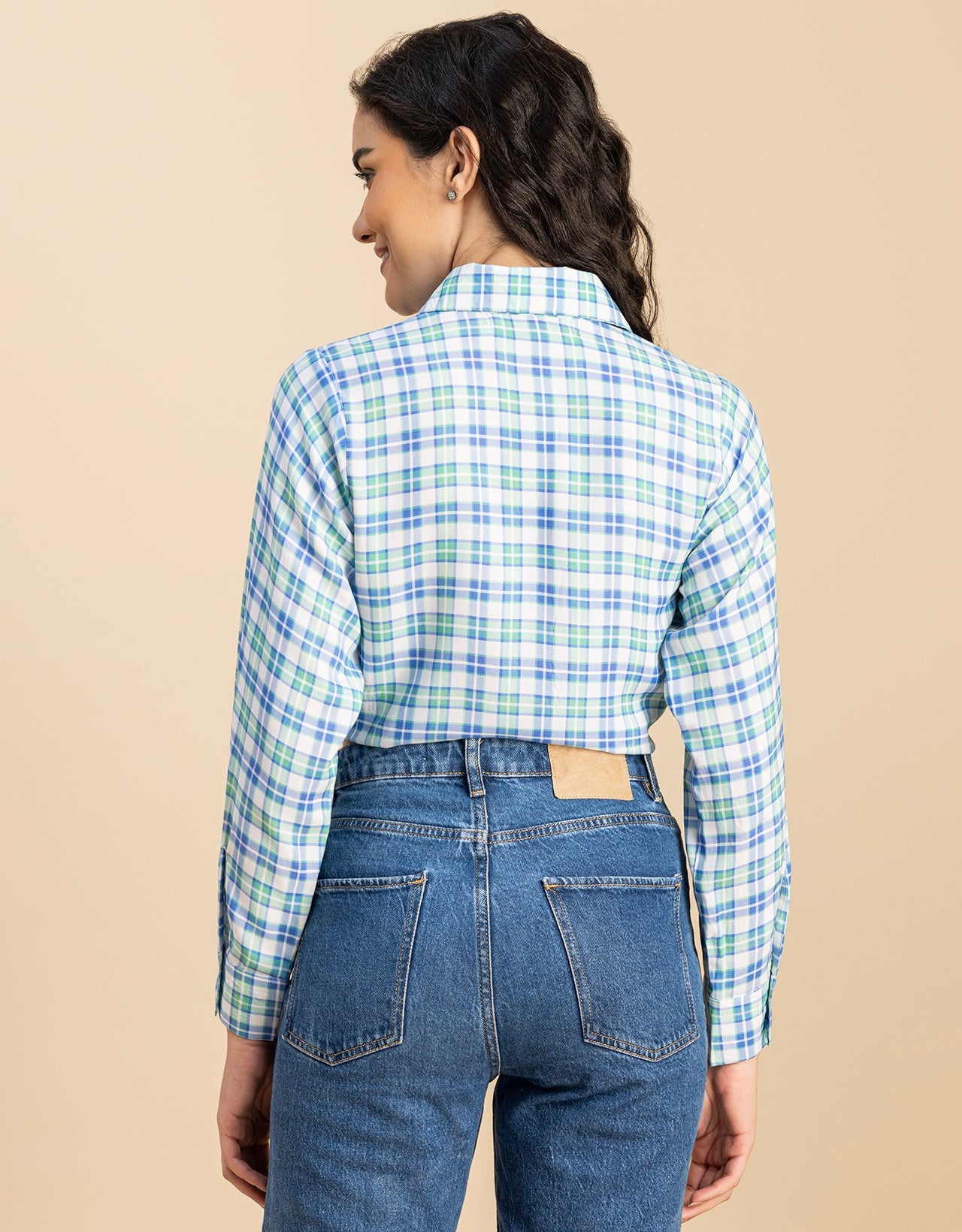 Long Sleeves Spread Collar Rayon Shirt