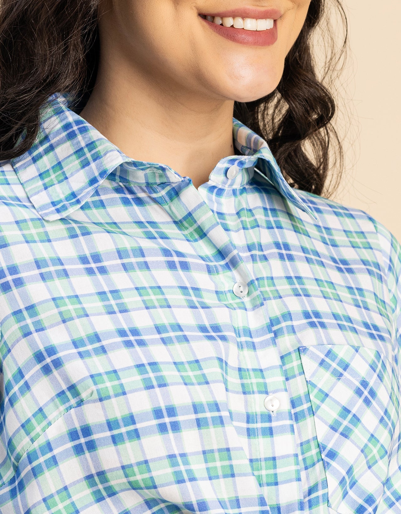 Long Sleeves Spread Collar Rayon Shirt