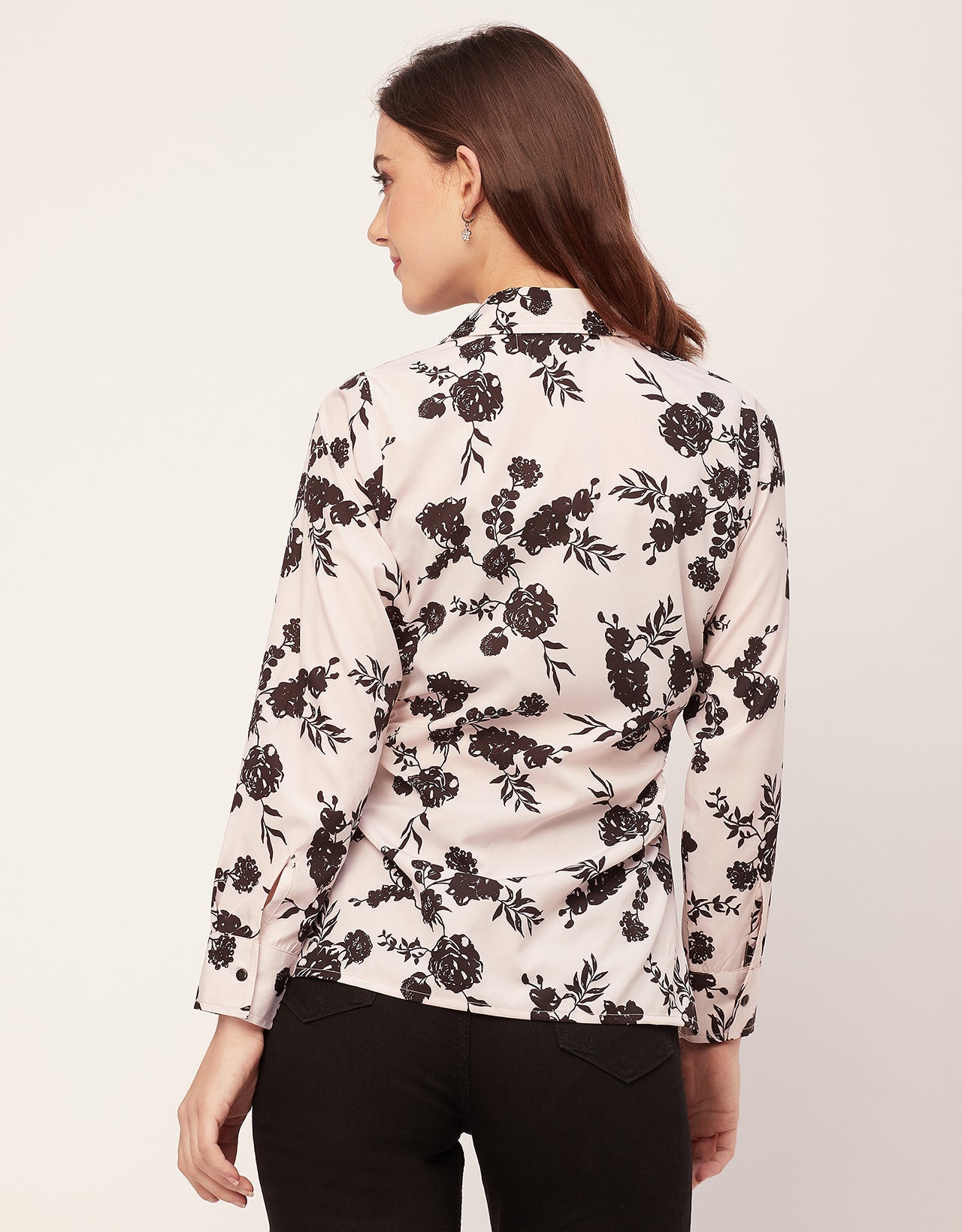 Long Sleeves Spread Collar Shirt Printed Shirt