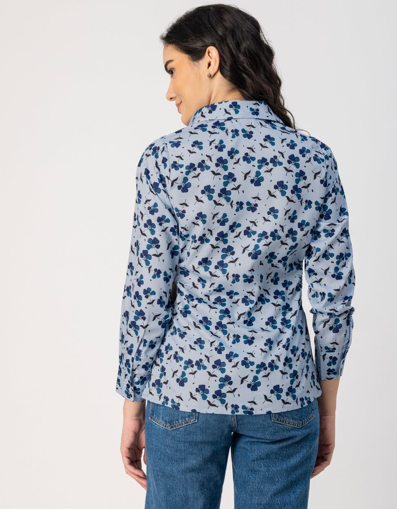 Long Sleeves Spread Collar Shirt Printed Shirt