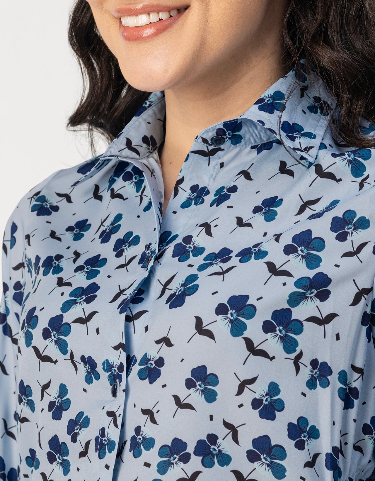 Long Sleeves Spread Collar Shirt Printed Shirt