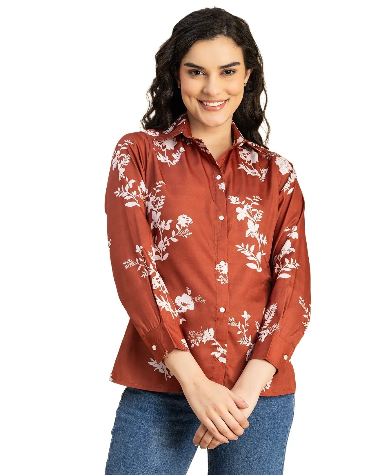 Long Sleeves Spread Collar Shirt Printed Shirt