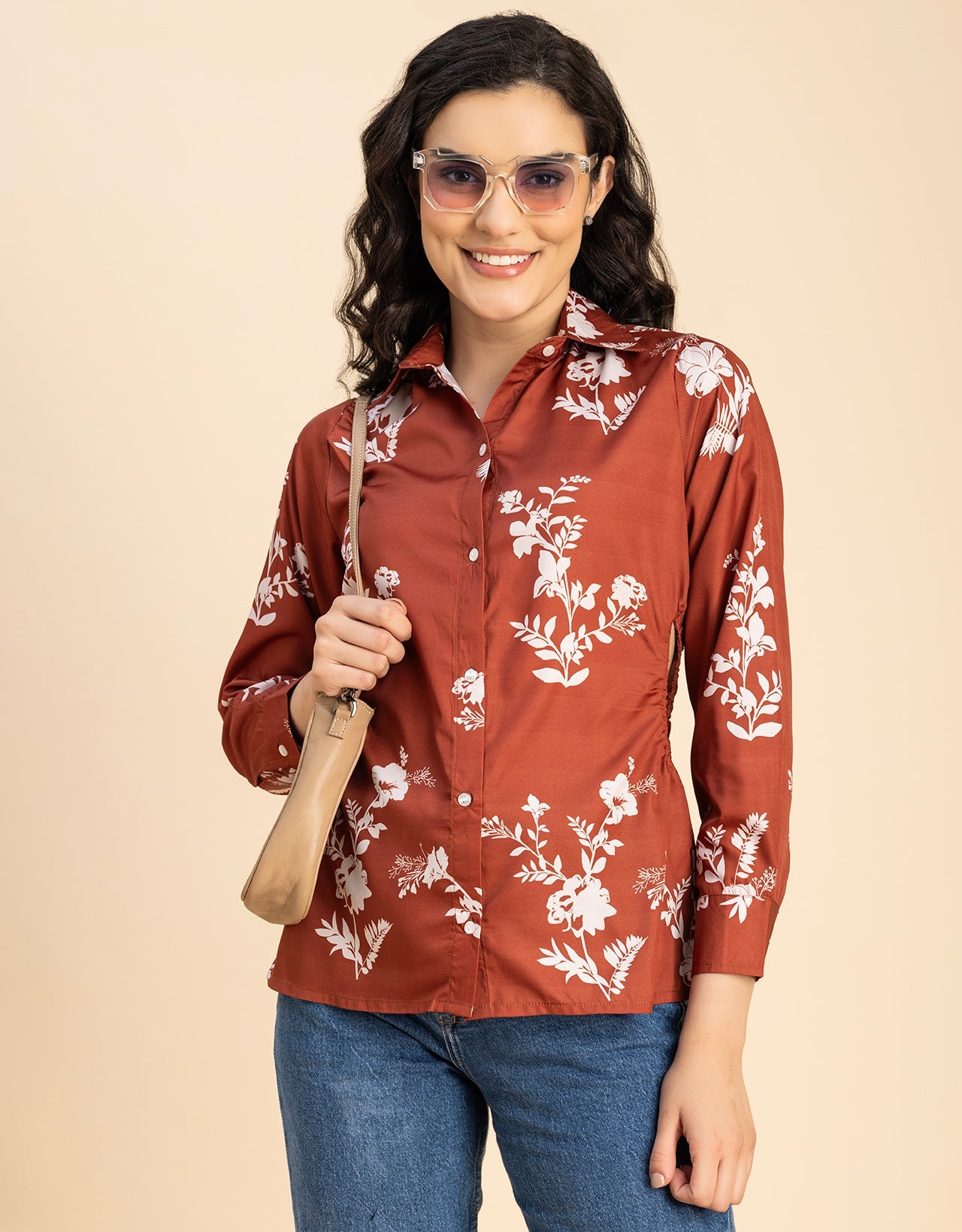 Long Sleeves Spread Collar Shirt Printed Shirt