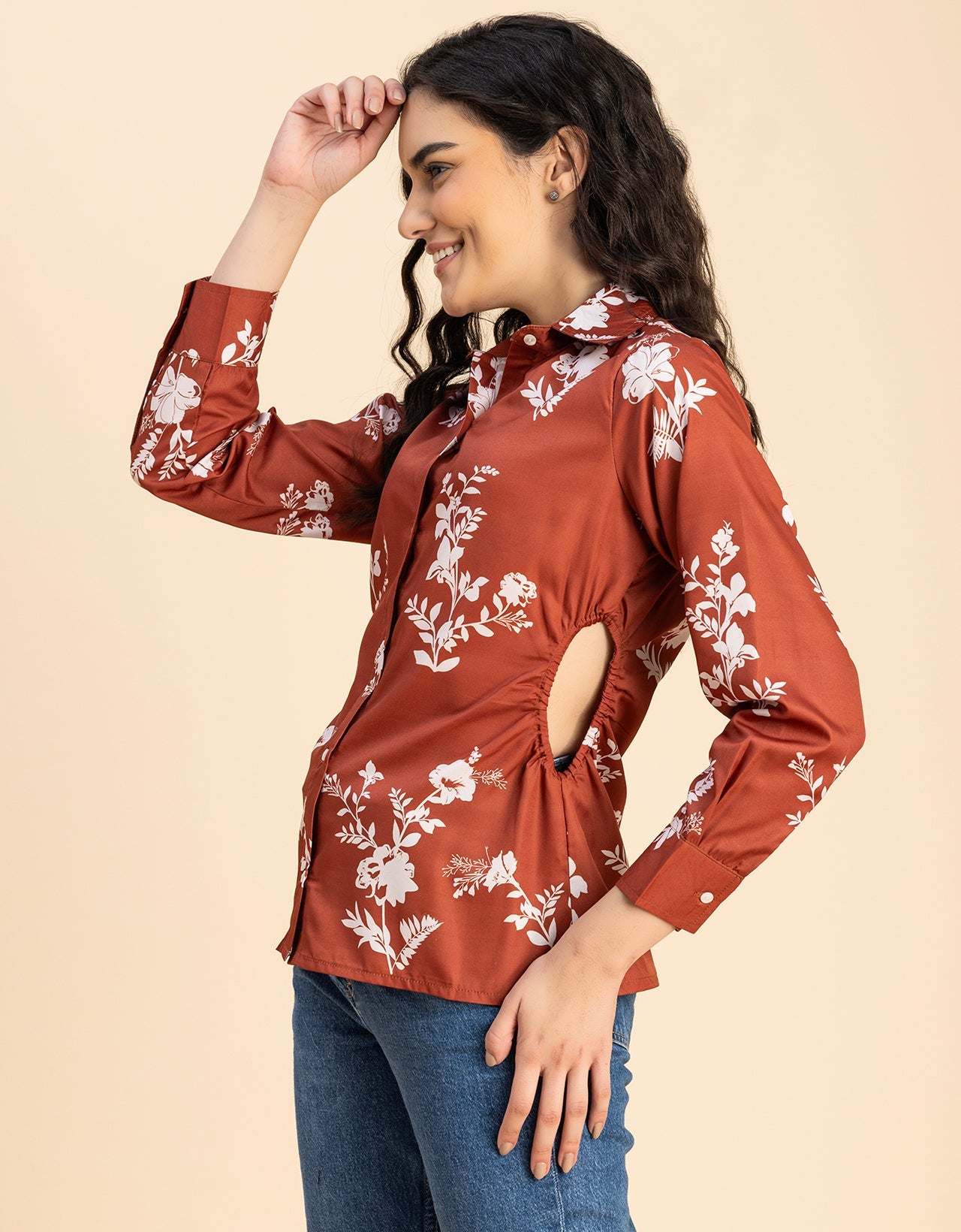 Long Sleeves Spread Collar Shirt Printed Shirt