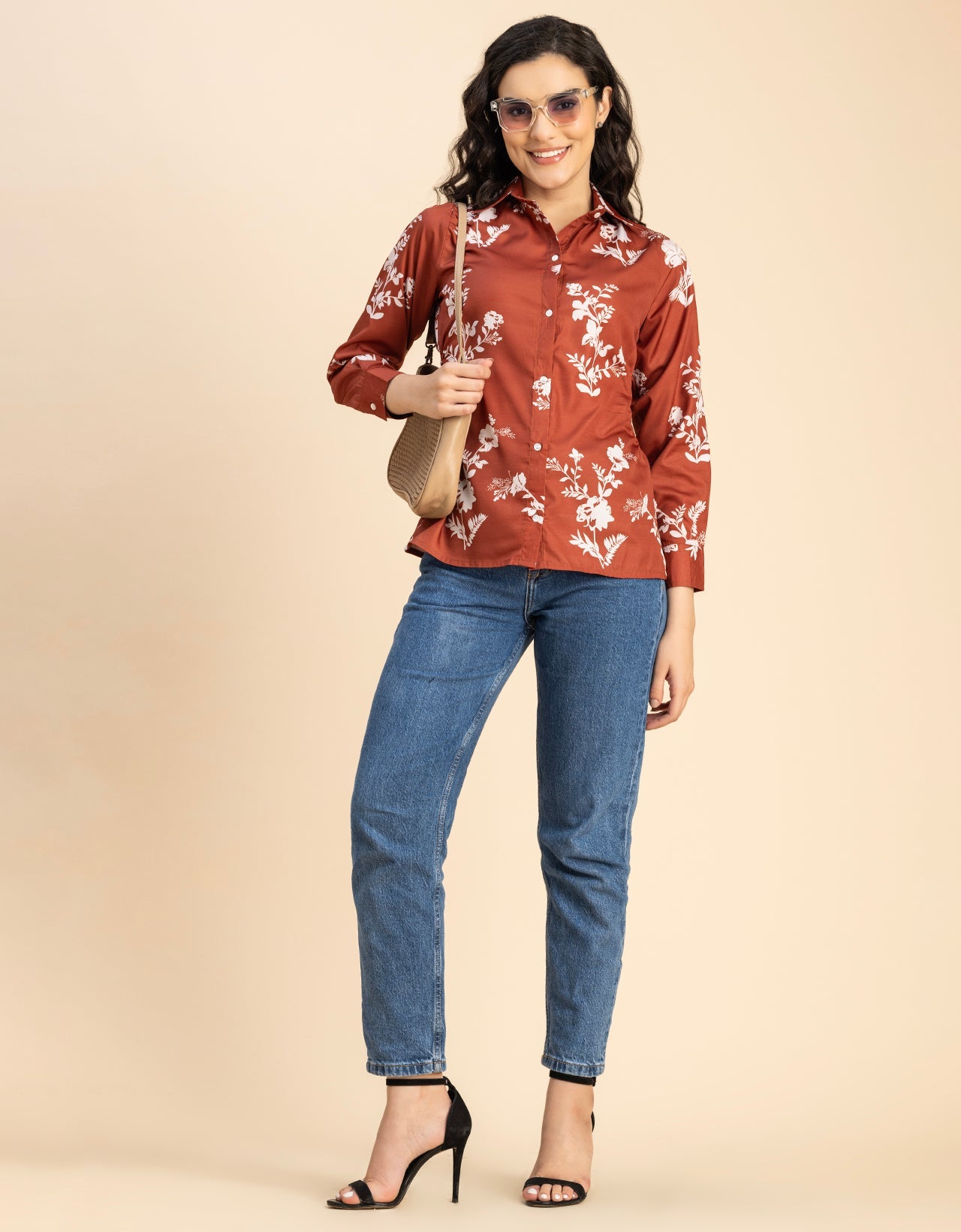 Long Sleeves Spread Collar Shirt Printed Shirt