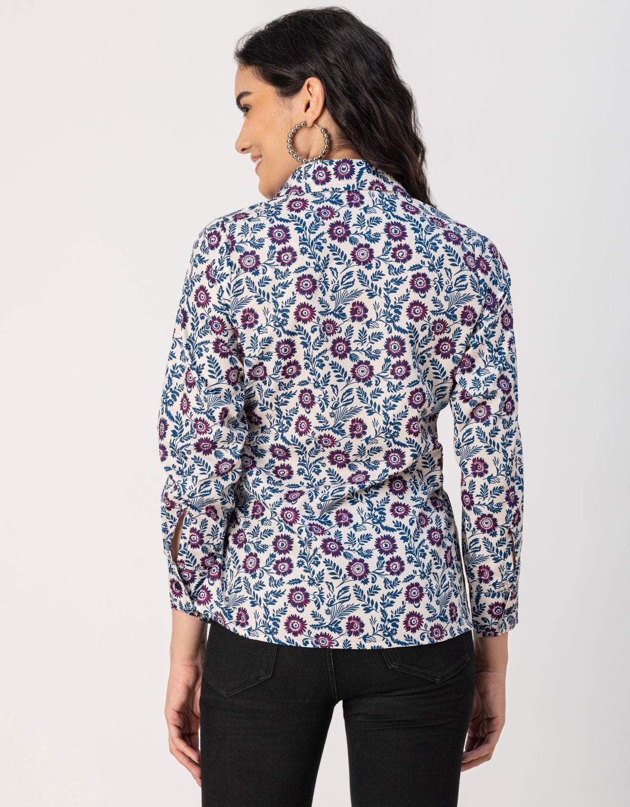Long Sleeves Spread Collar Shirt Printed Shirt