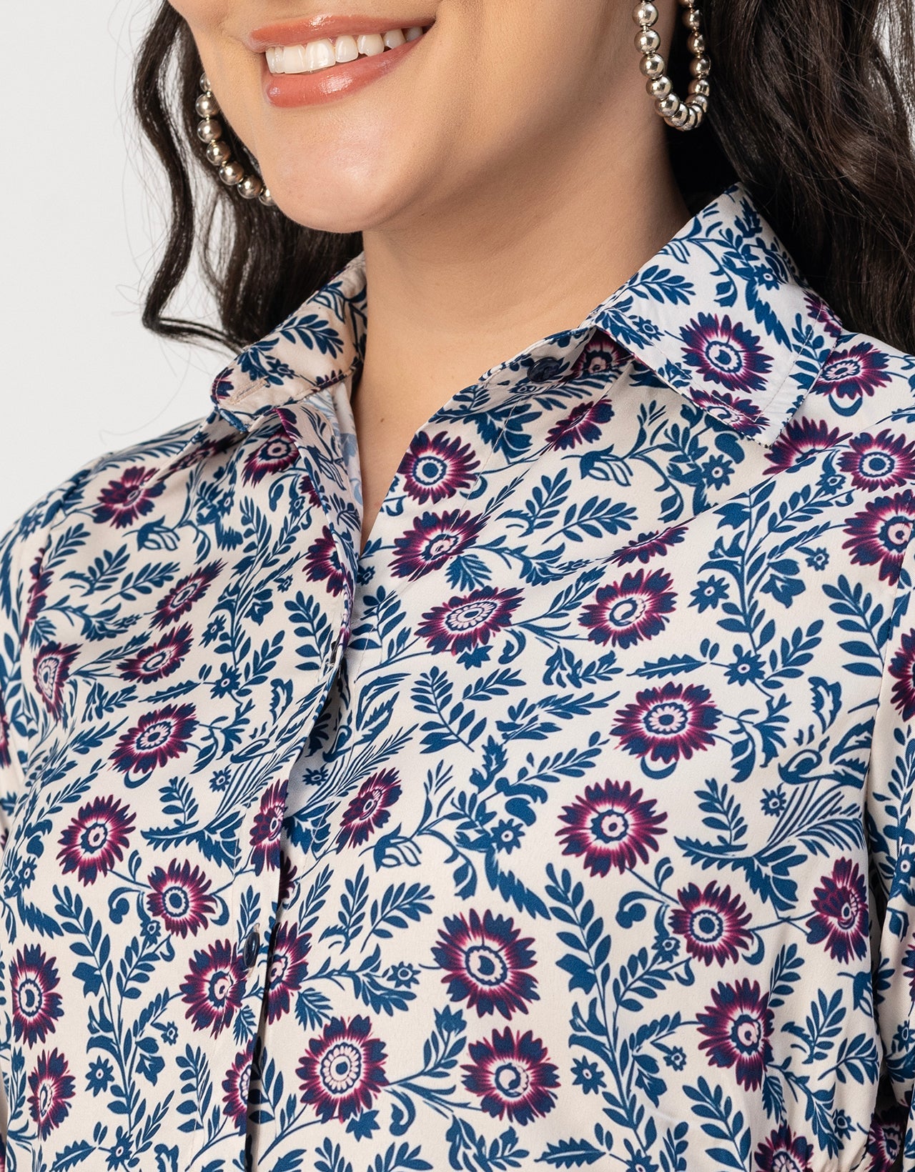 Long Sleeves Spread Collar Shirt Printed Shirt