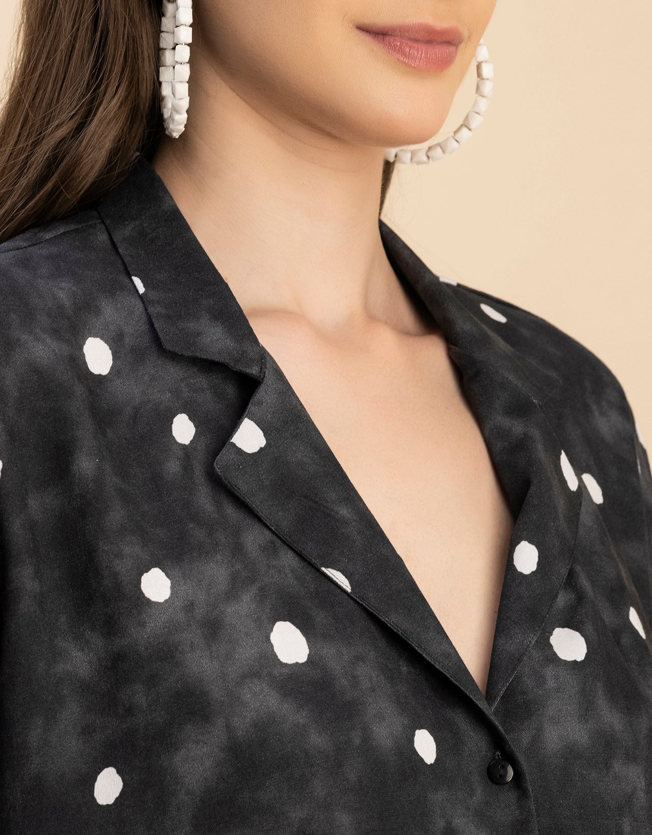 Short Sleeves Notch Collar Rayon Shirt