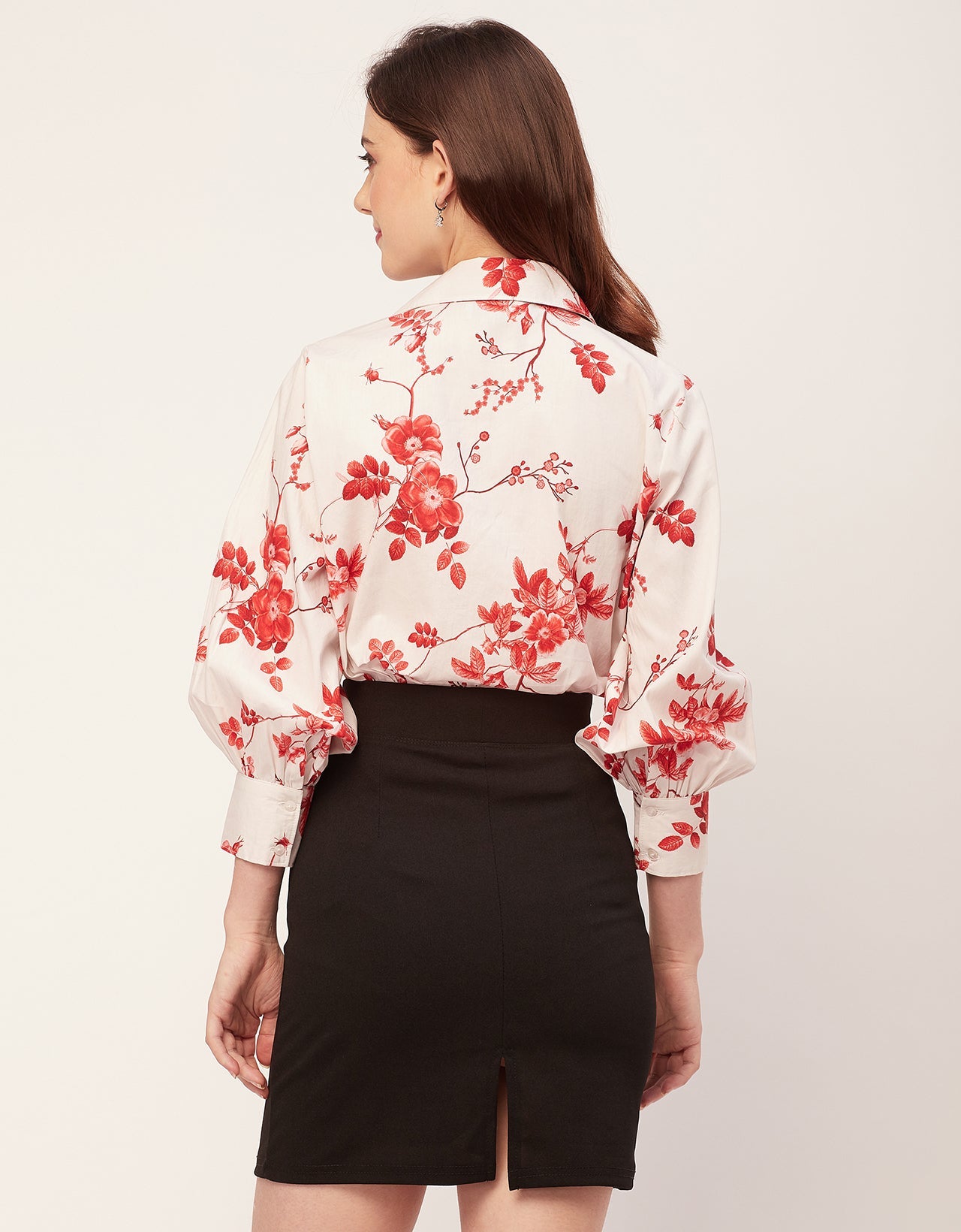 Long Sleeves Spread Collar Shirt Cotton Shirt