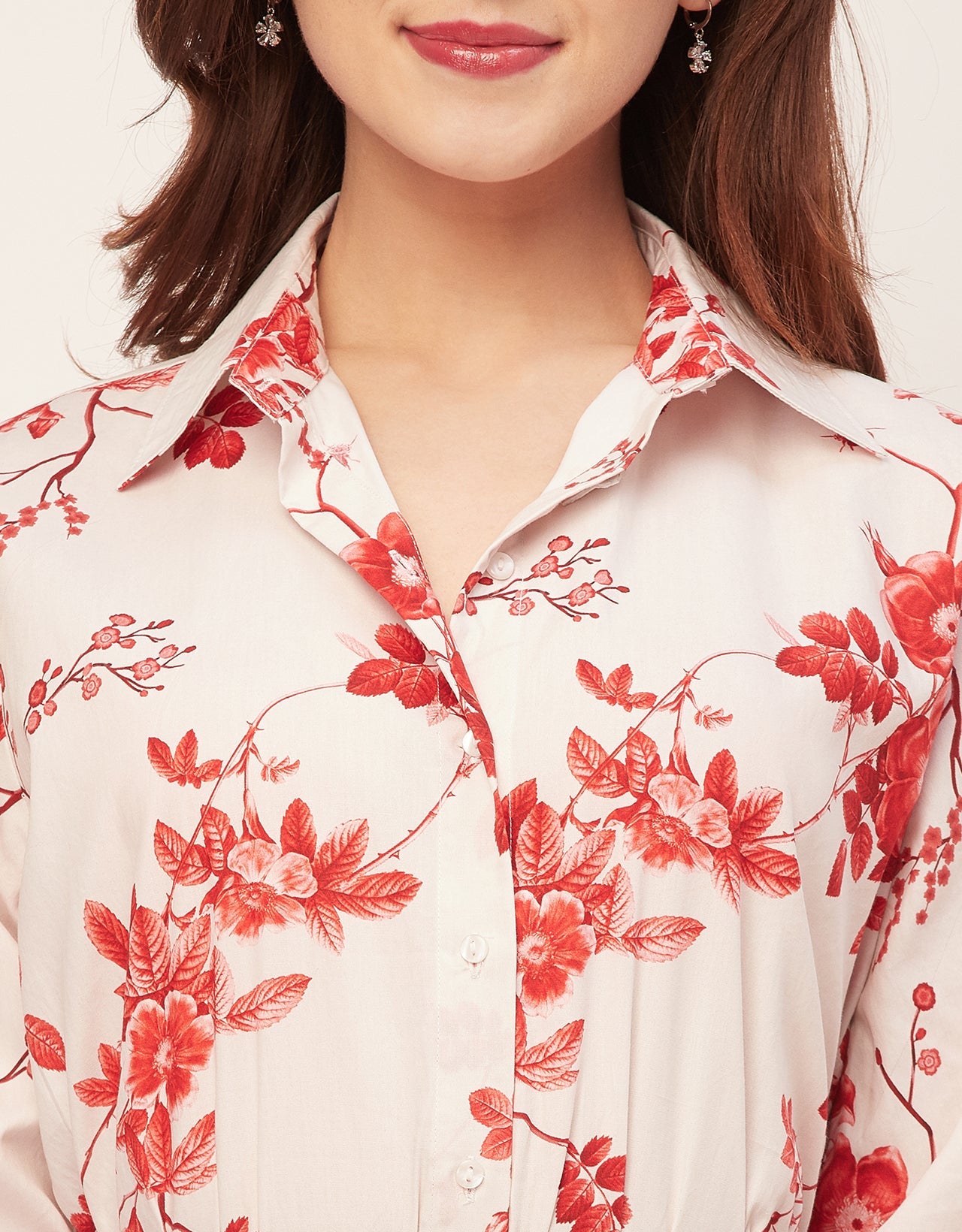 Long Sleeves Spread Collar Shirt Cotton Shirt