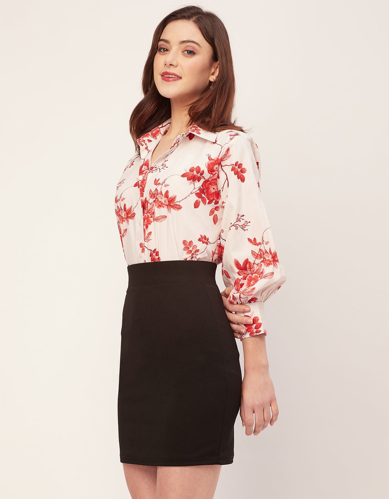 Long Sleeves Spread Collar Shirt Cotton Shirt