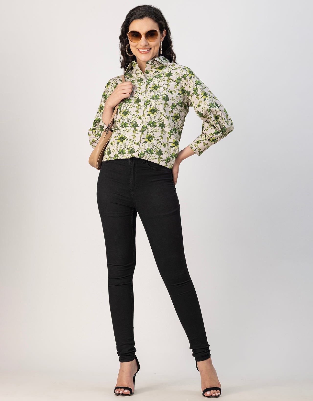 Long Sleeves Spread Collar Shirt Cotton Shirt
