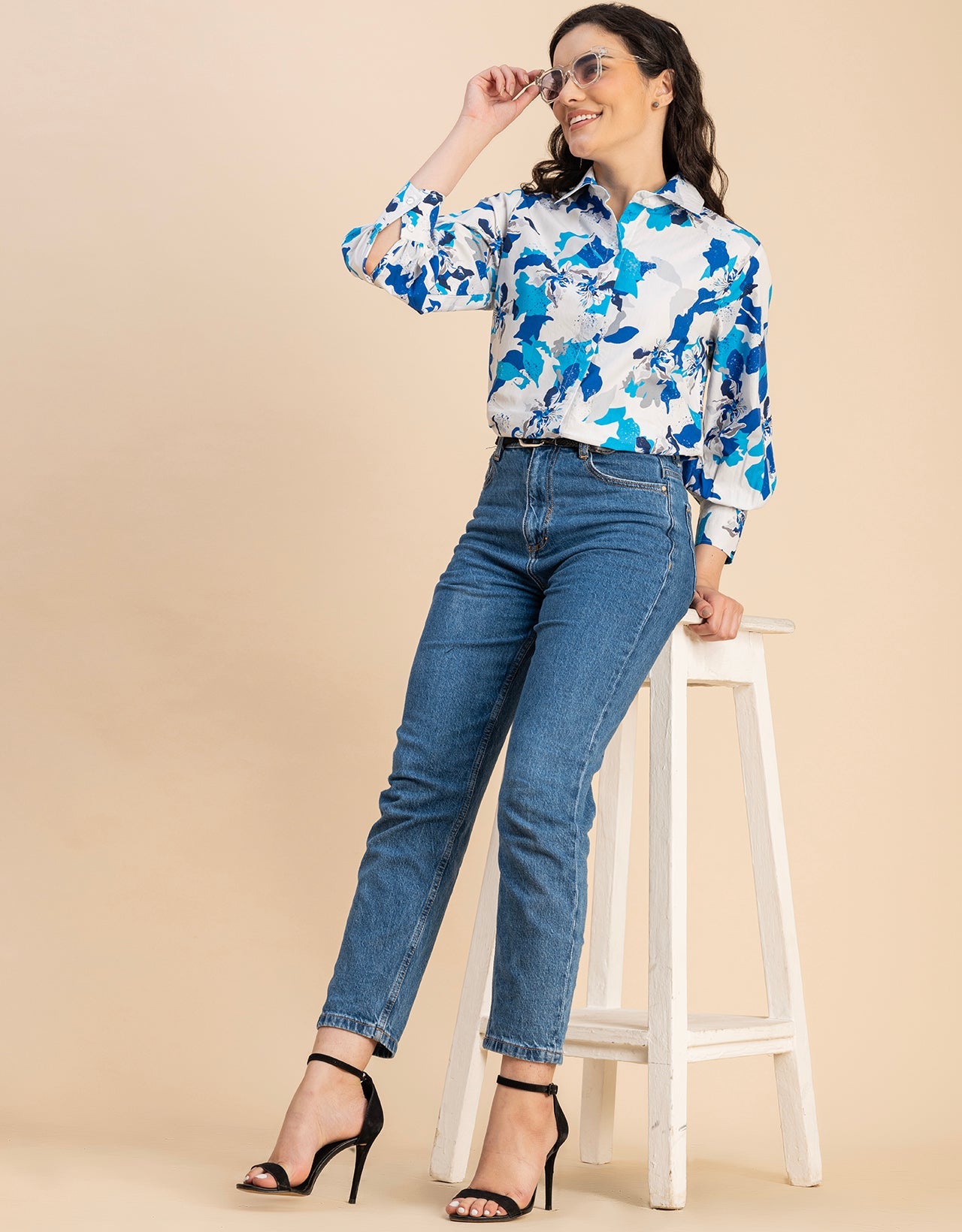 Long Sleeves Spread Collar Shirt Cotton Shirt