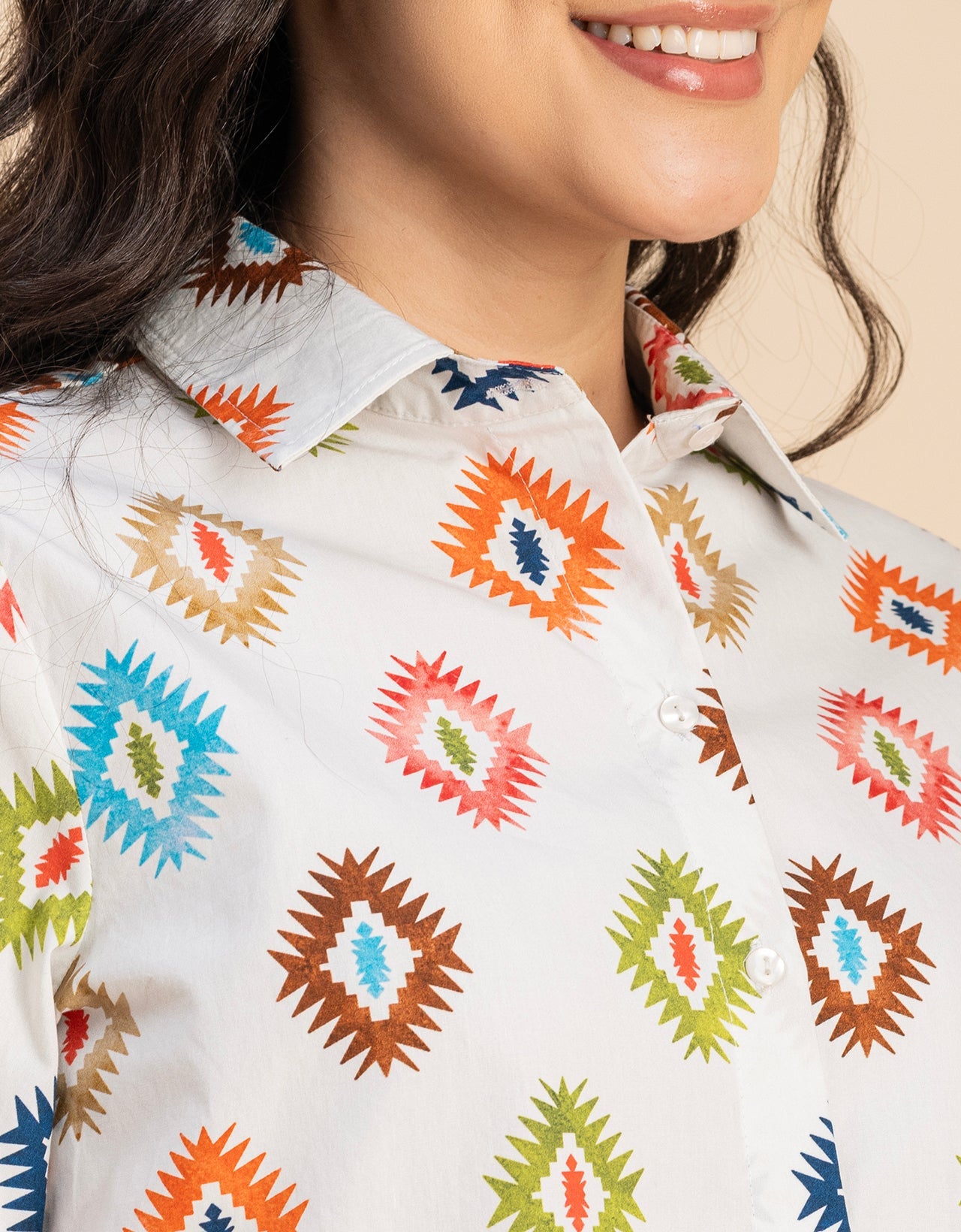 Long Sleeves Spread Collar Shirt Cotton Shirt