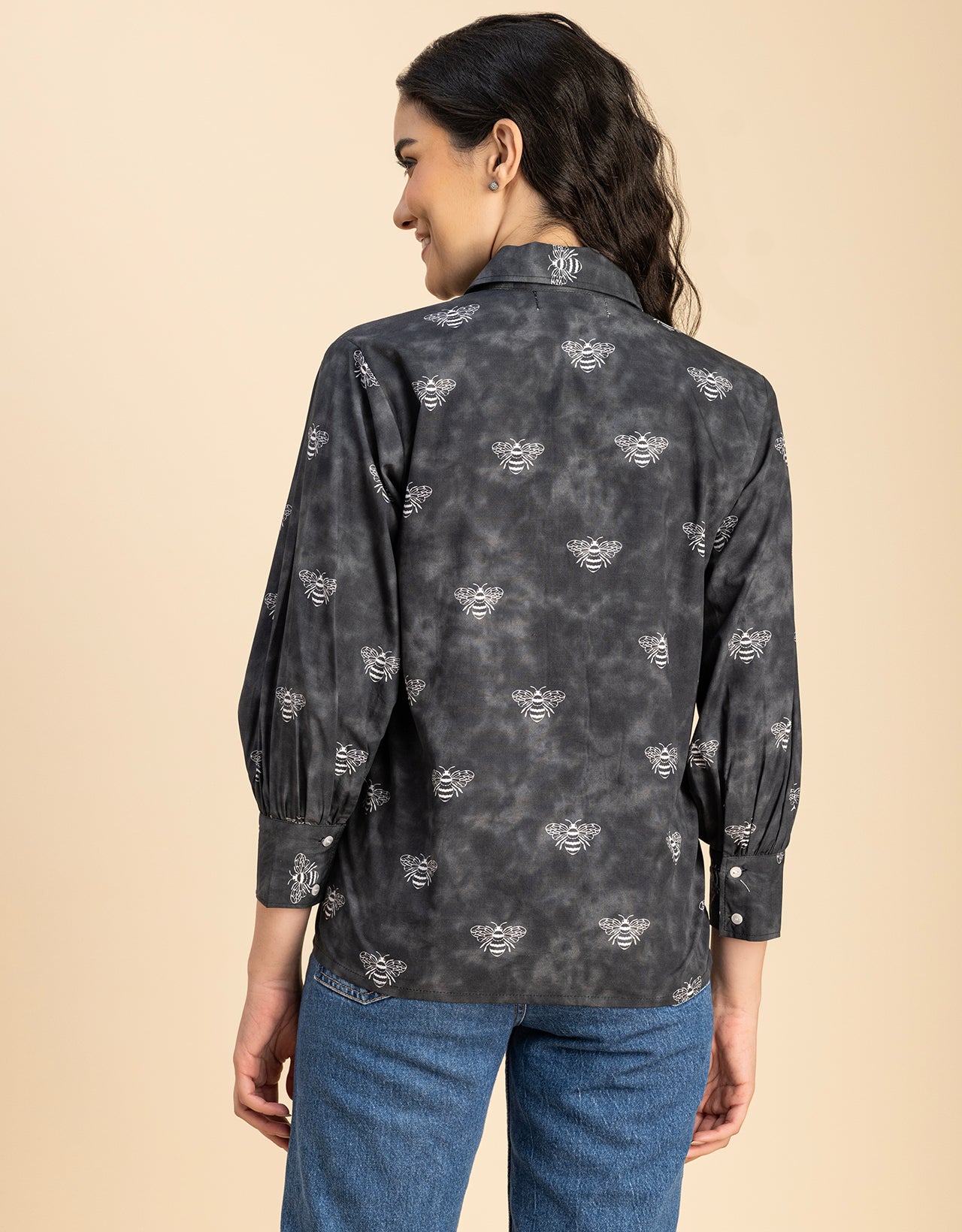 Long Sleeves Spread Collar Shirt Cotton Shirt