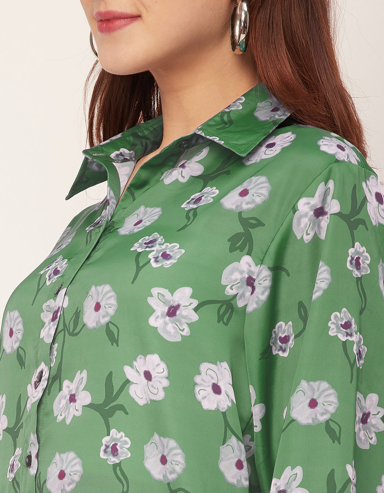 Long Sleeves Spread Collar Cotton Shirt