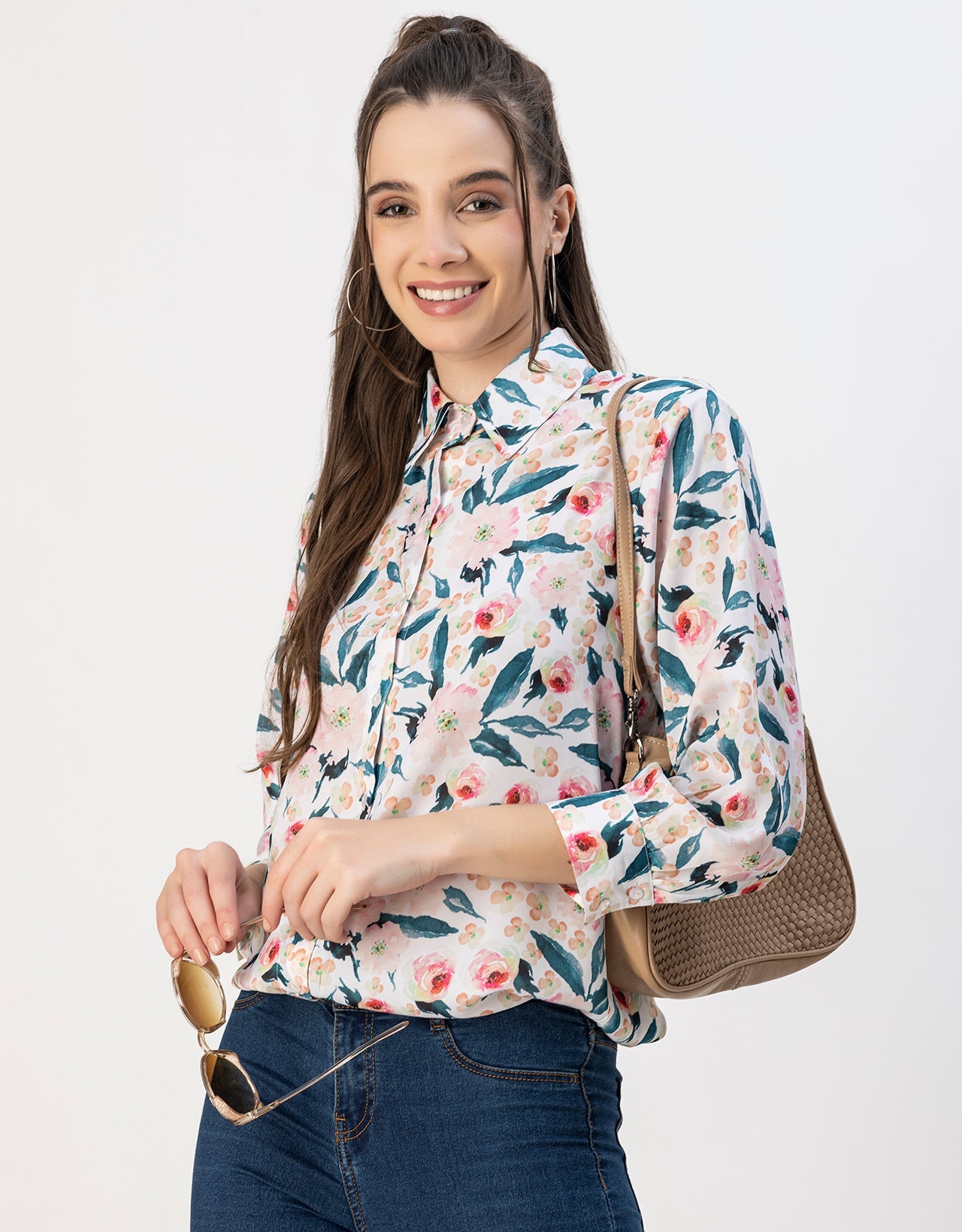 Long Sleeves Spread Collar Cotton Shirt