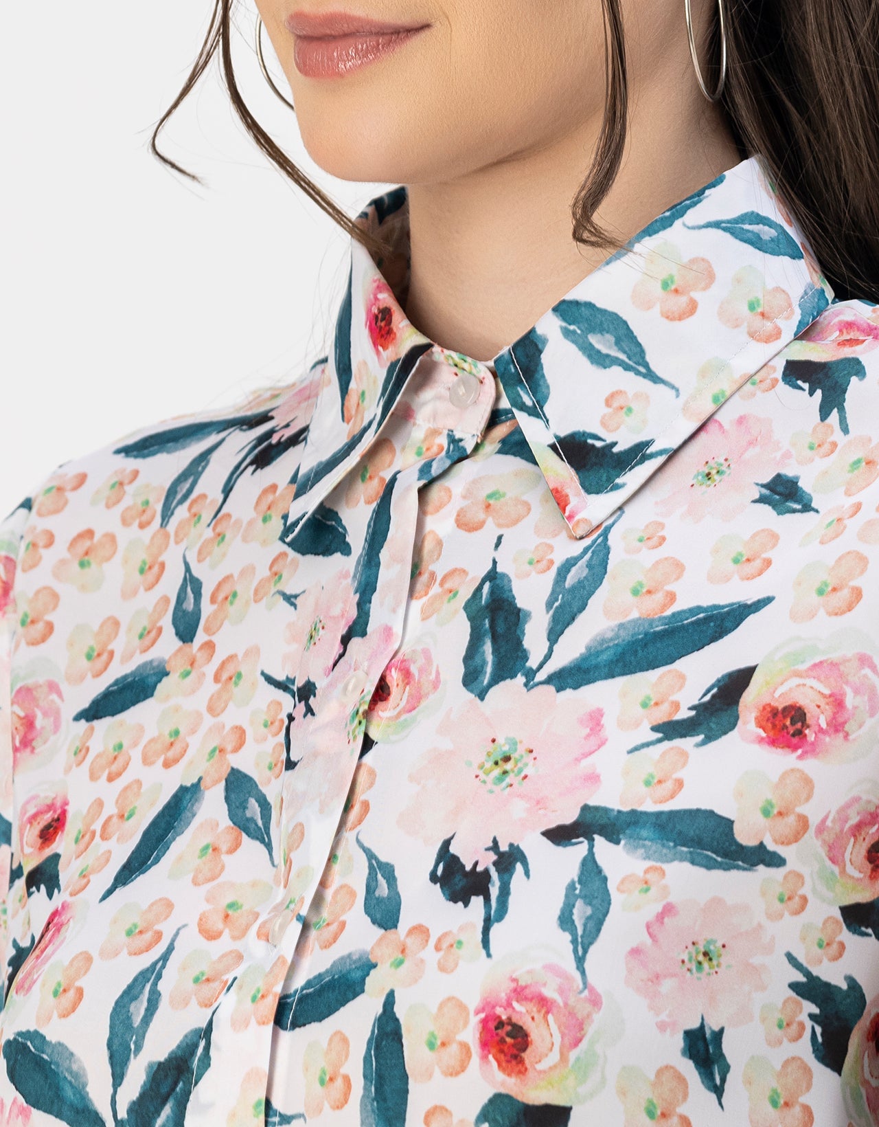 Long Sleeves Spread Collar Cotton Shirt